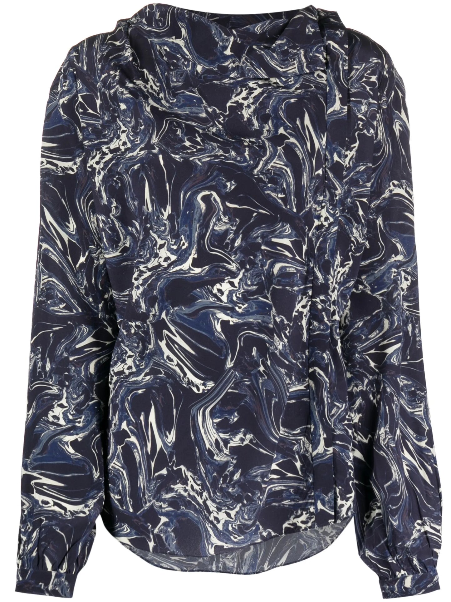 Tiphaine marble-print silk blouse