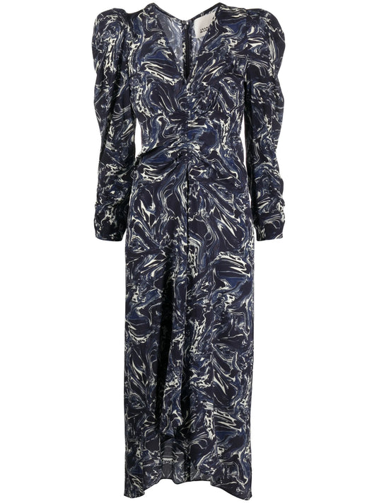 Albini marble-print silk dress