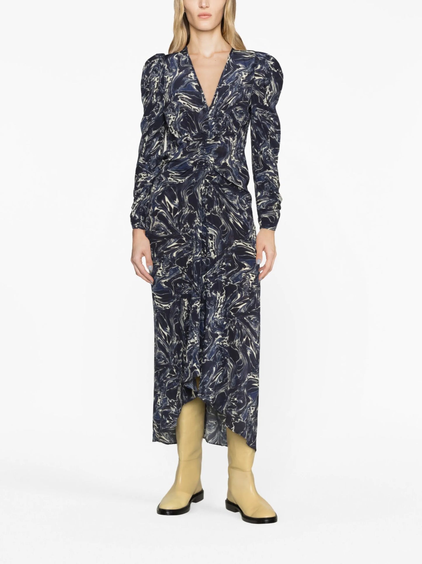 Albini marble-print silk dress