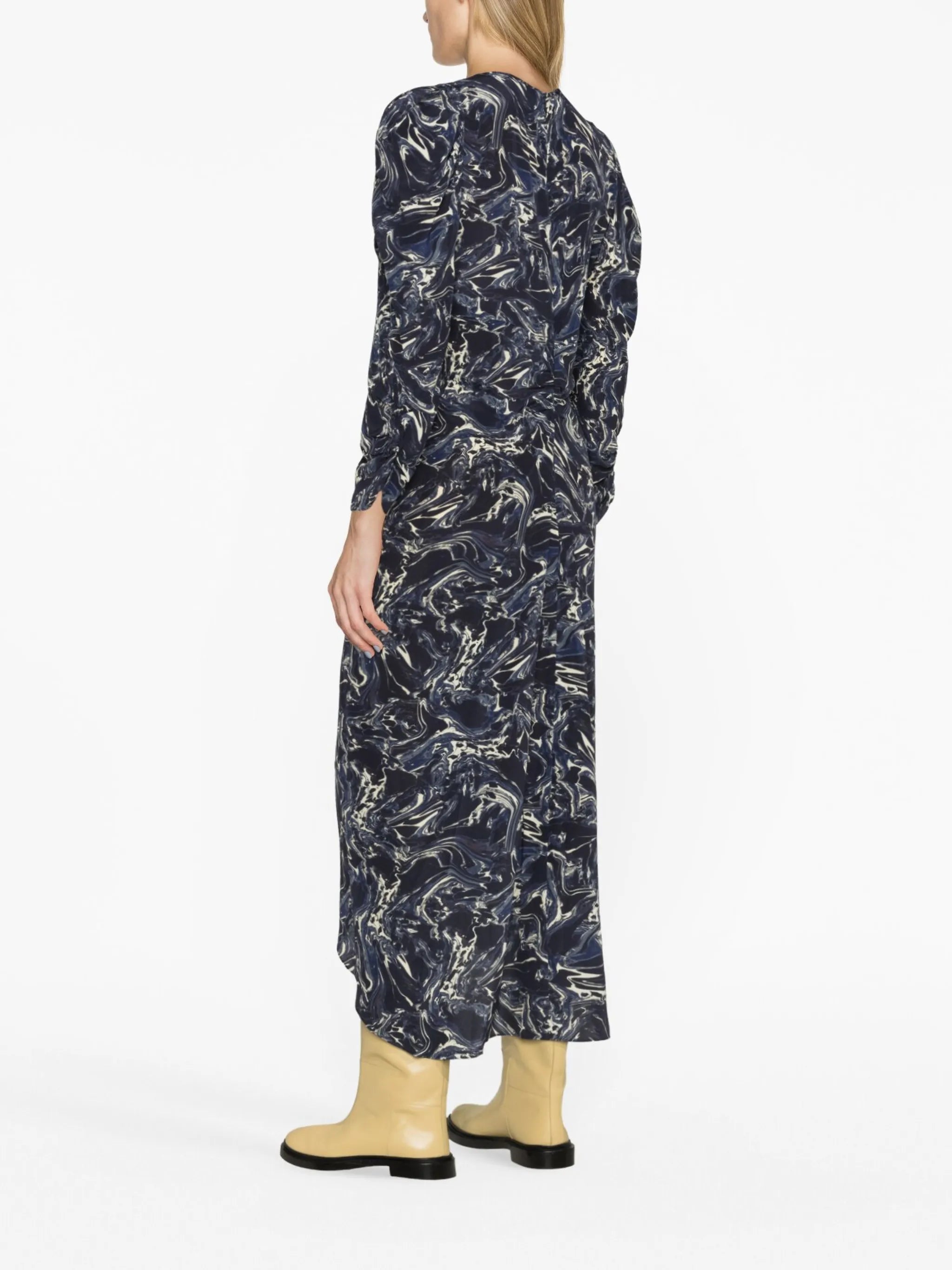 Albini marble-print silk dress