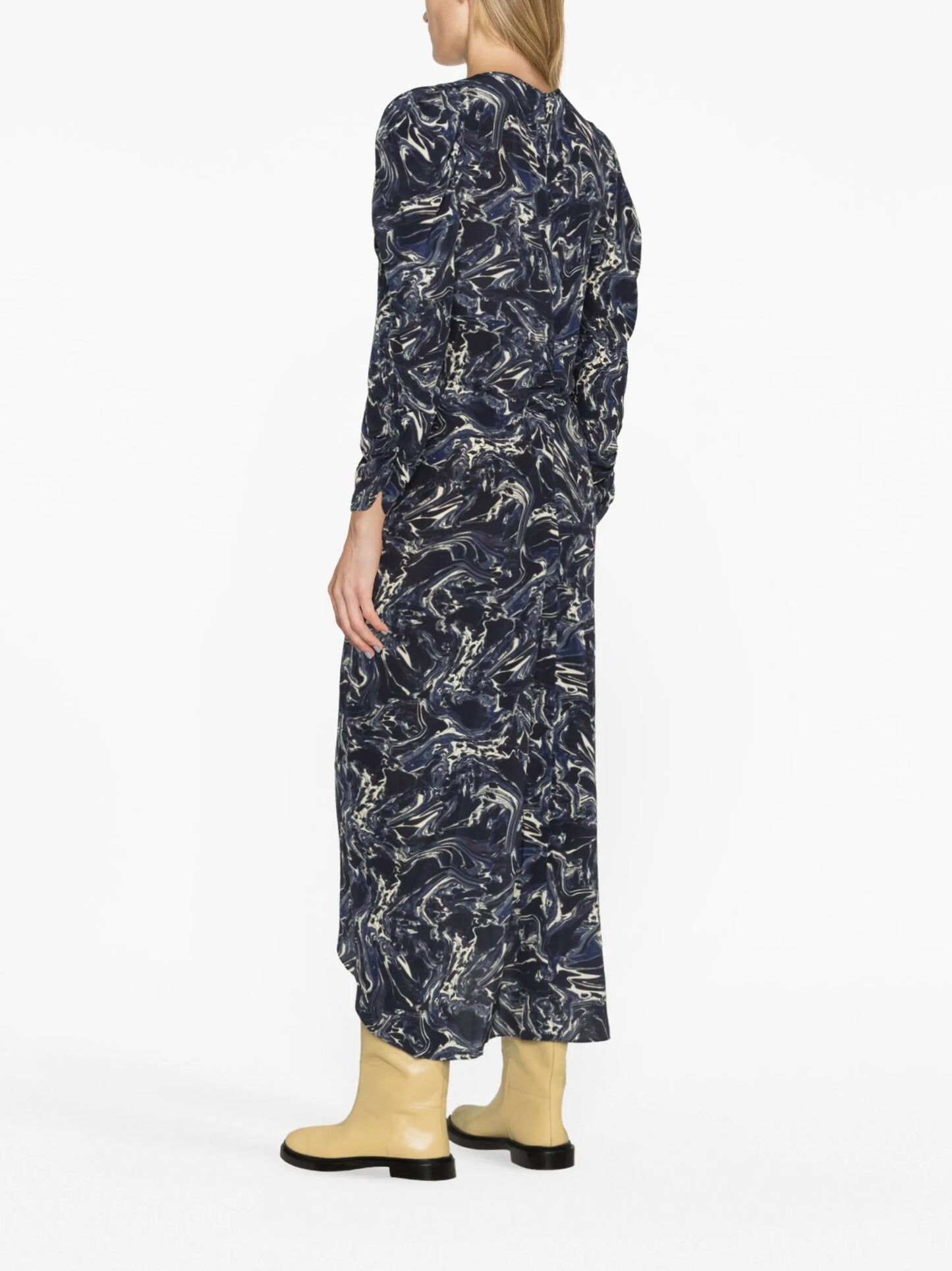 Albini marble-print silk dress