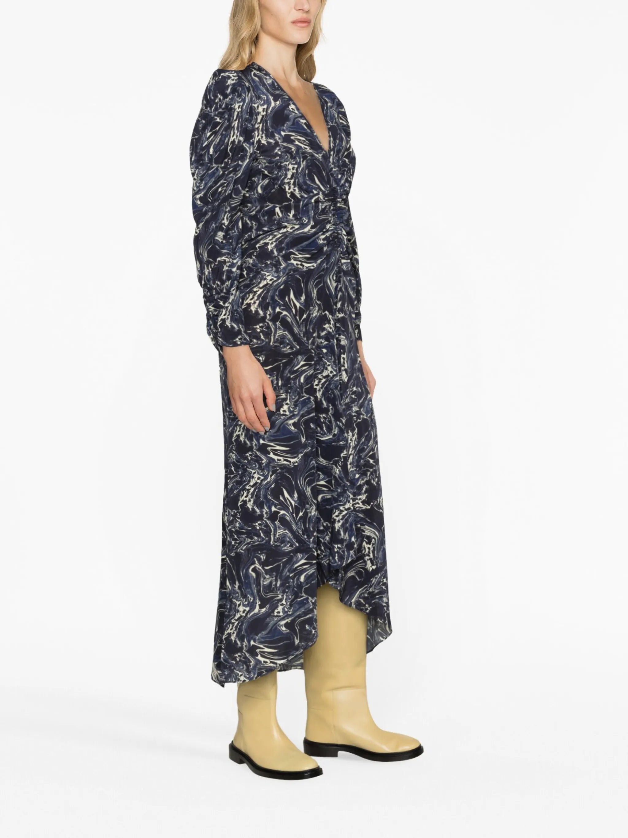 Albini marble-print silk dress