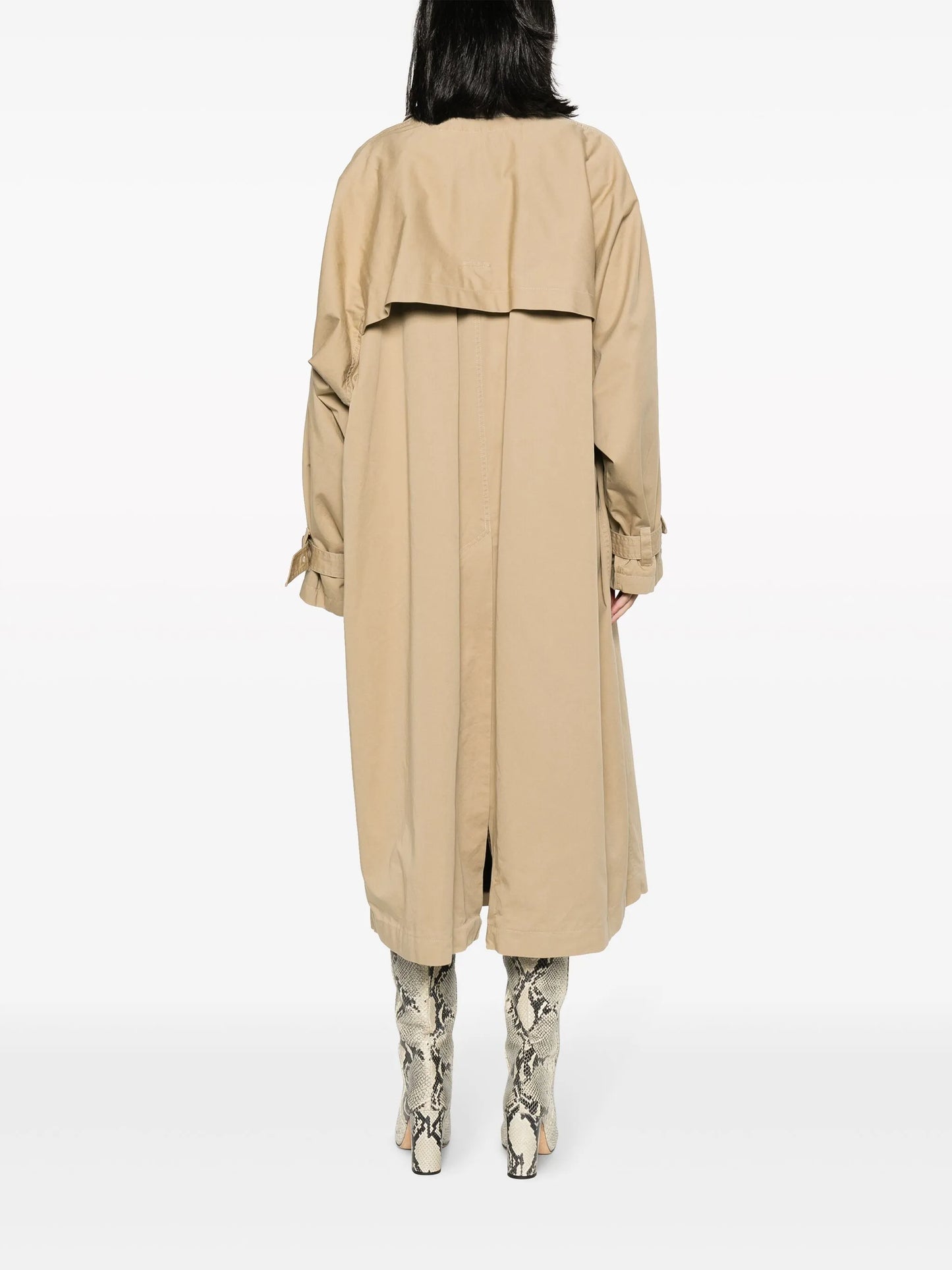 two-tone cotton trench coat