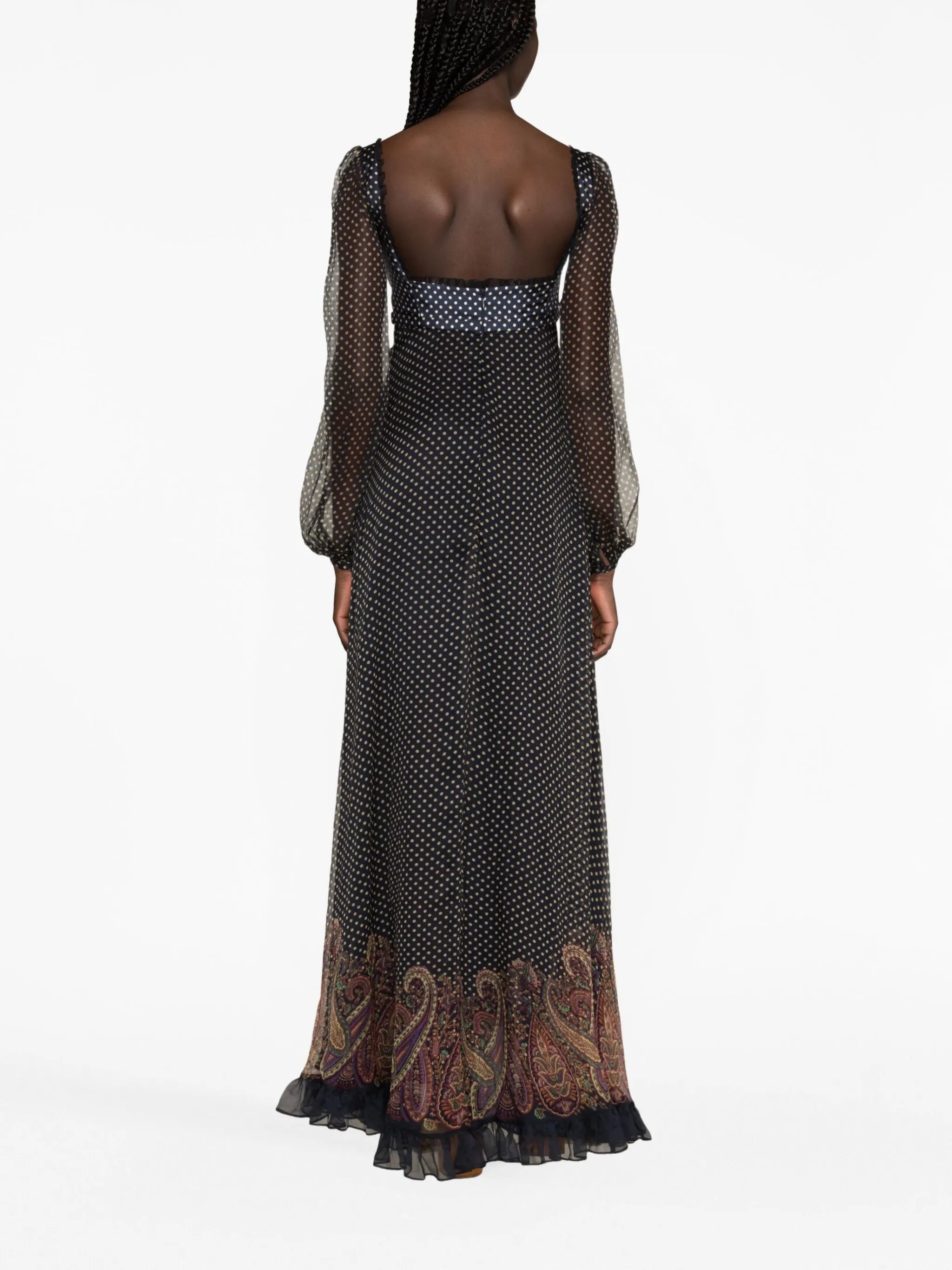 polka dot silk gown