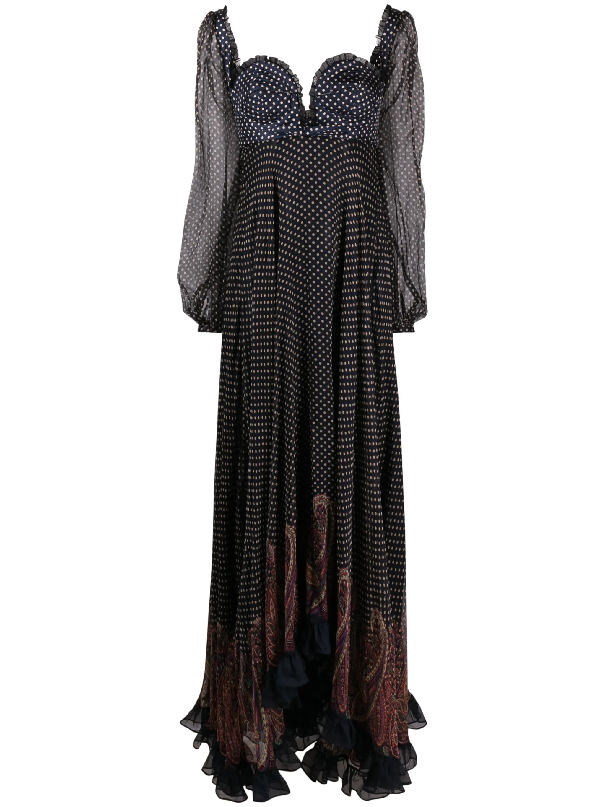 polka dot silk gown