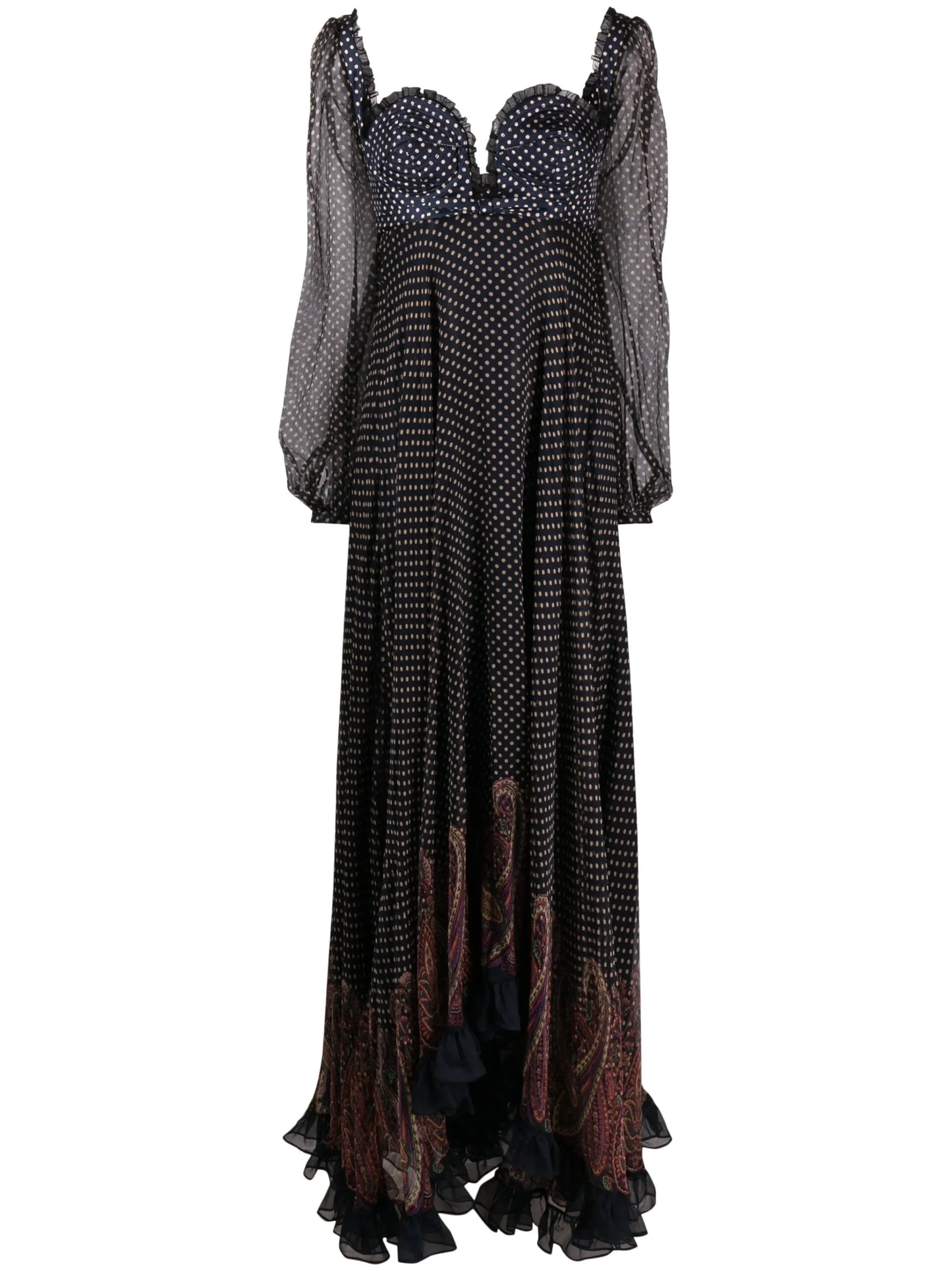 polka dot silk gown