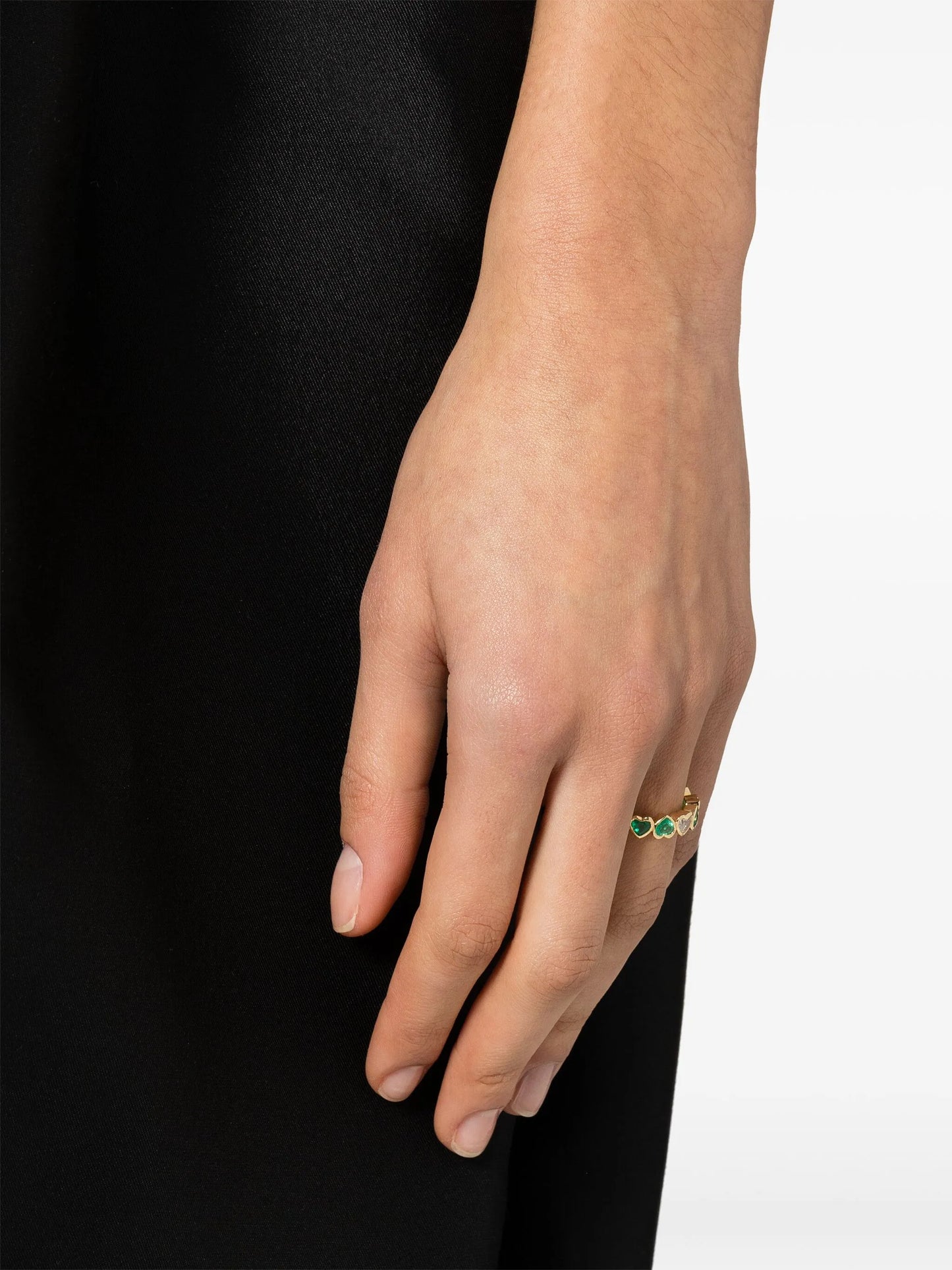 18kt yellow gold ´Heart diamond band ring