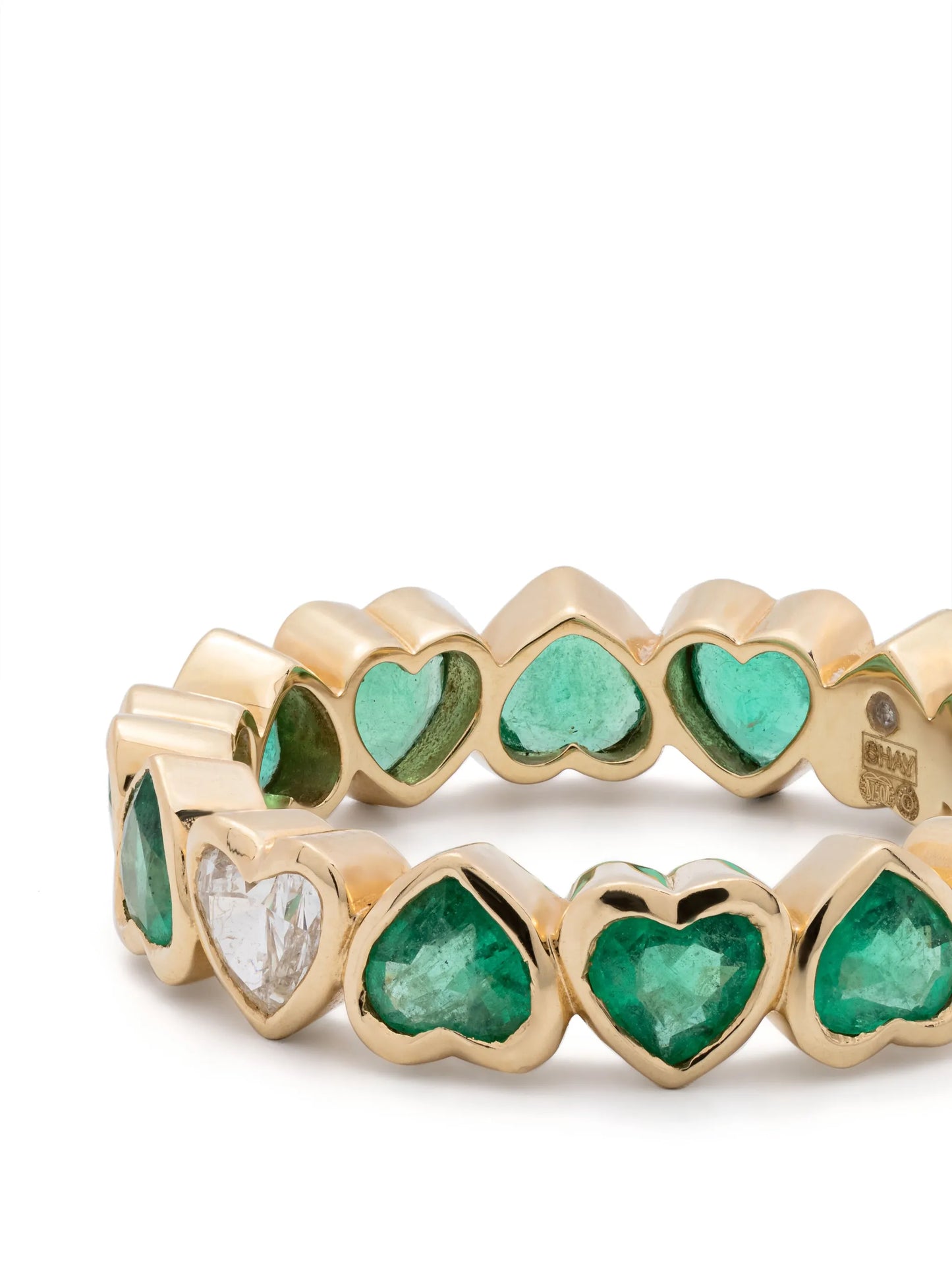 18kt yellow gold ´Heart diamond band ring