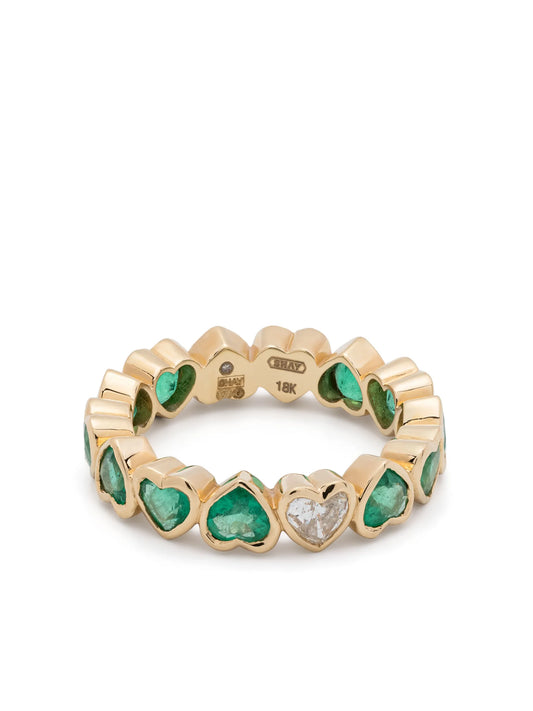 18kt yellow gold ´Heart diamond band ring