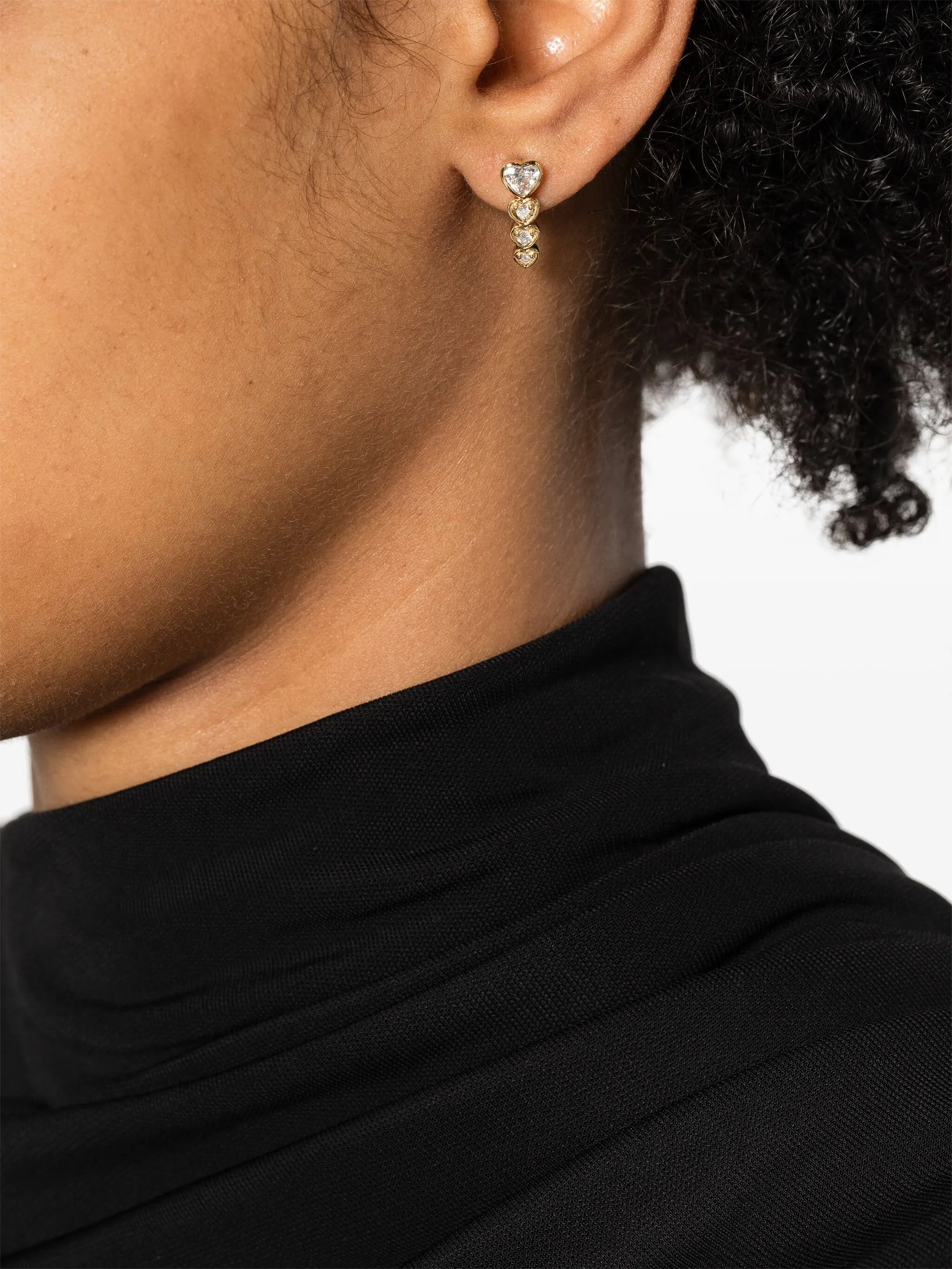 18K yellow gold diamond earrings