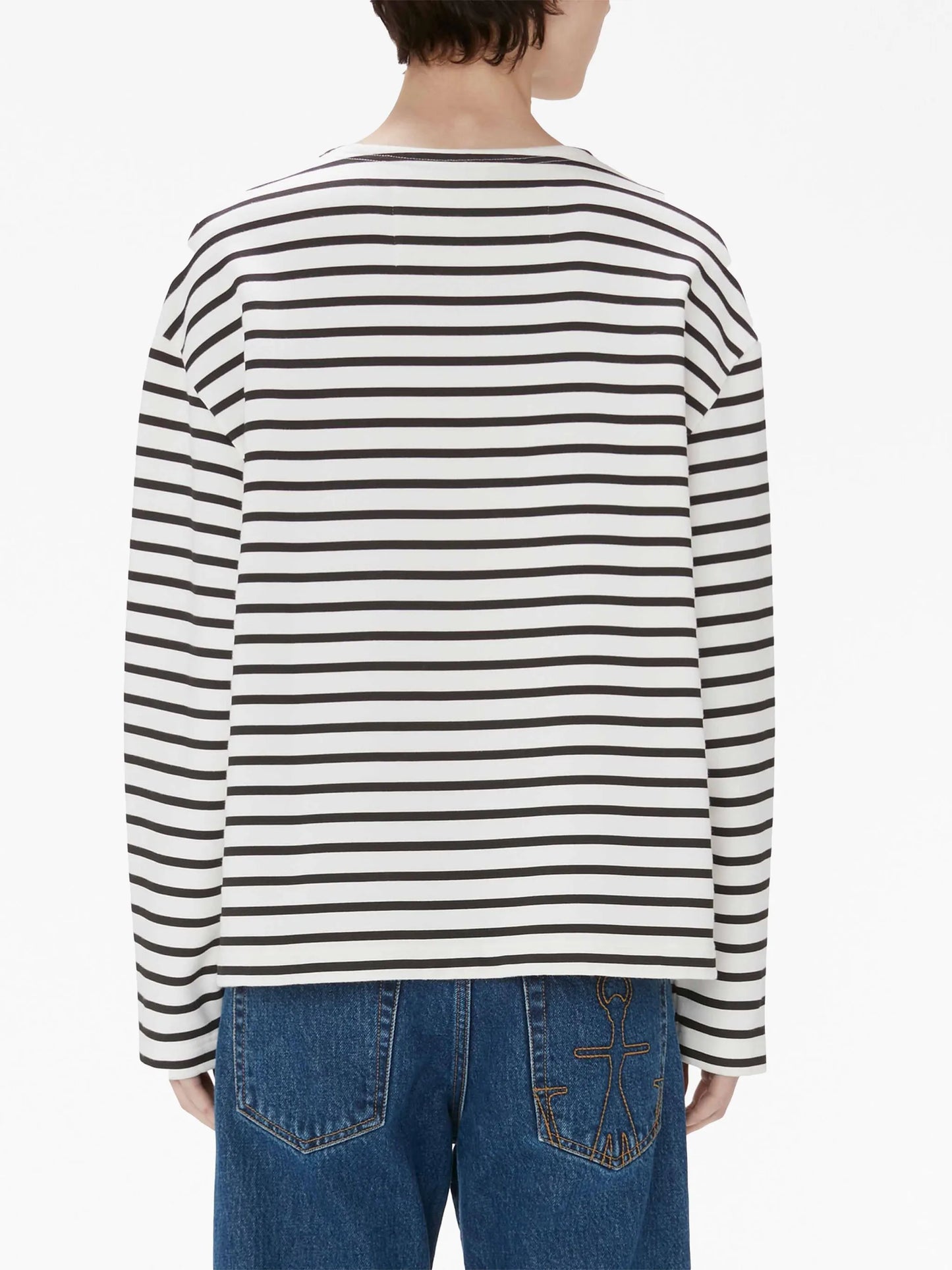 logo-print striped cotton sweatshirt