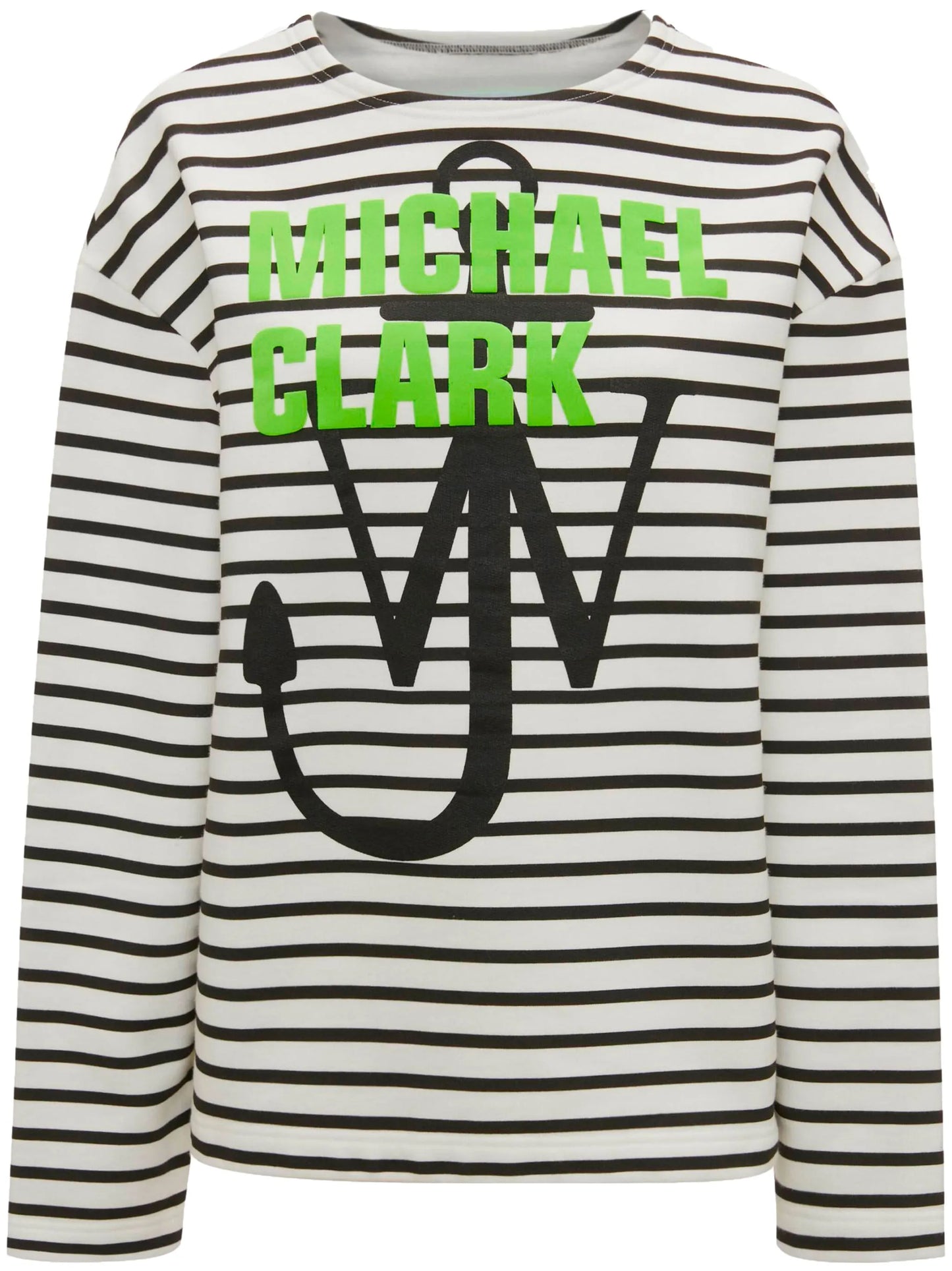 logo-print striped cotton sweatshirt