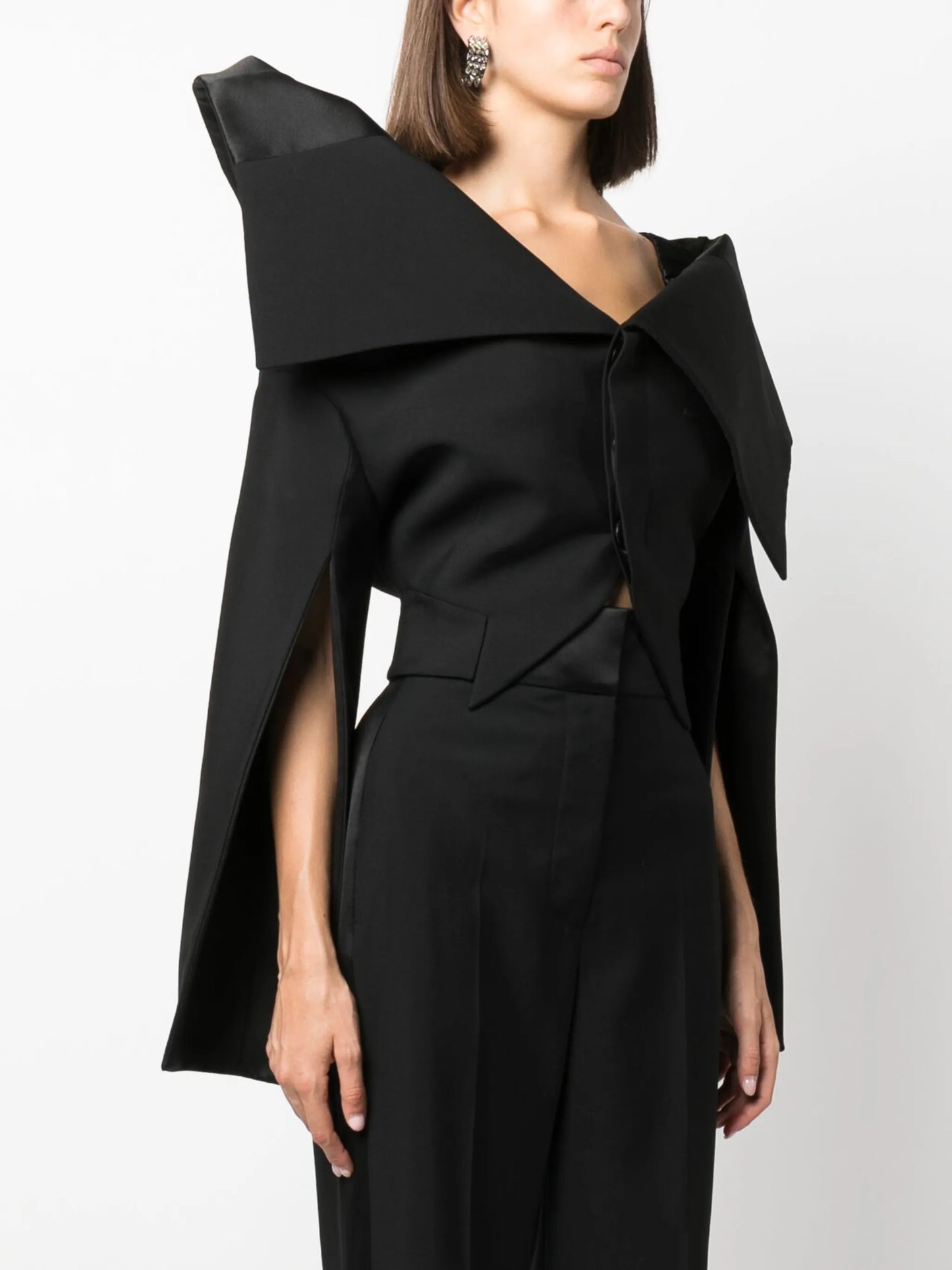 asymmetric wool jacket