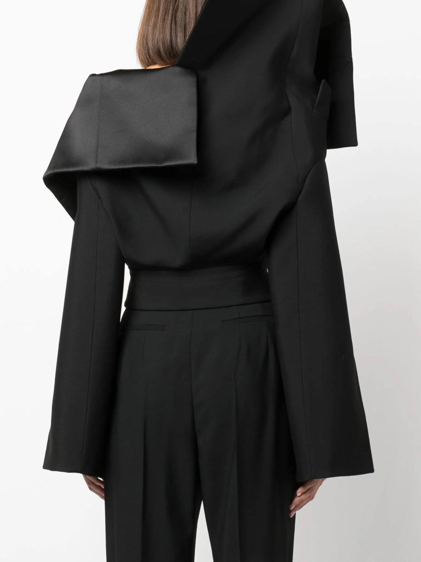 asymmetric wool jacket
