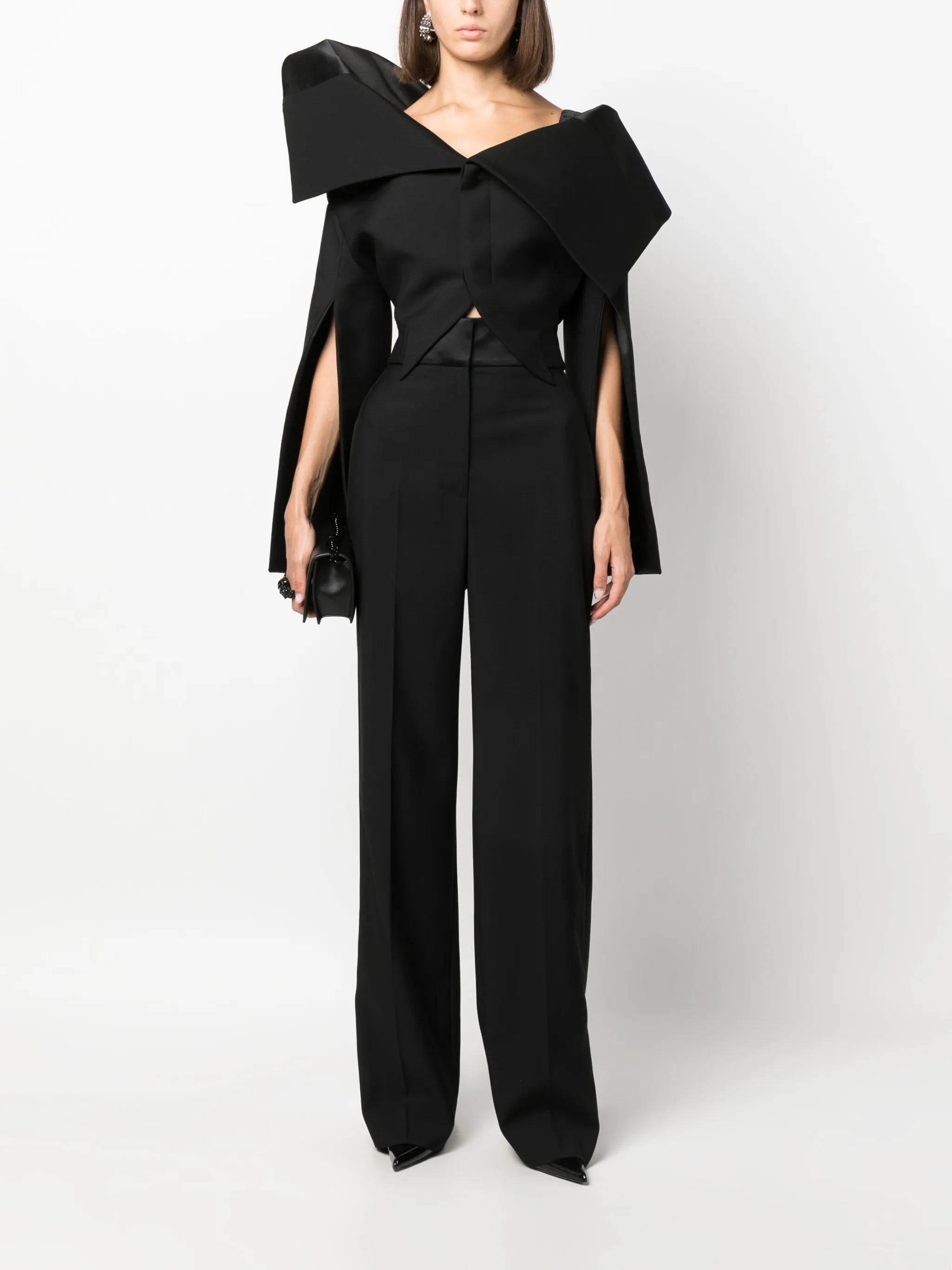 asymmetric wool jacket
