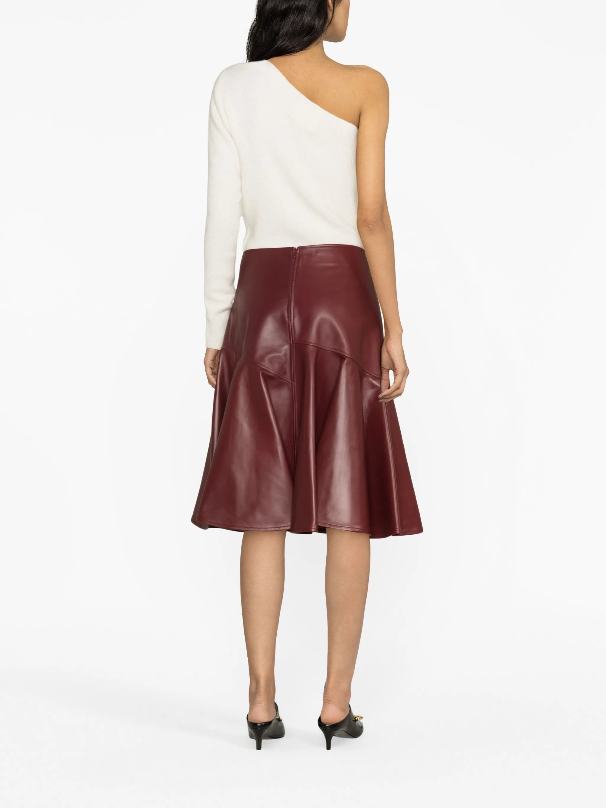 leather midi skirt