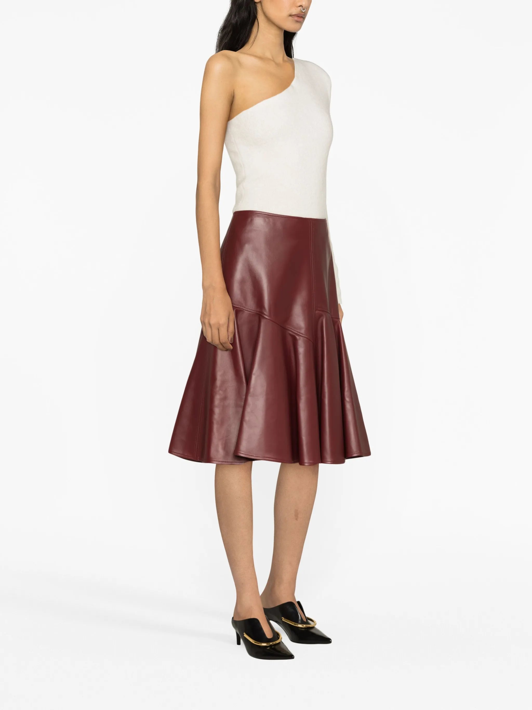 leather midi skirt