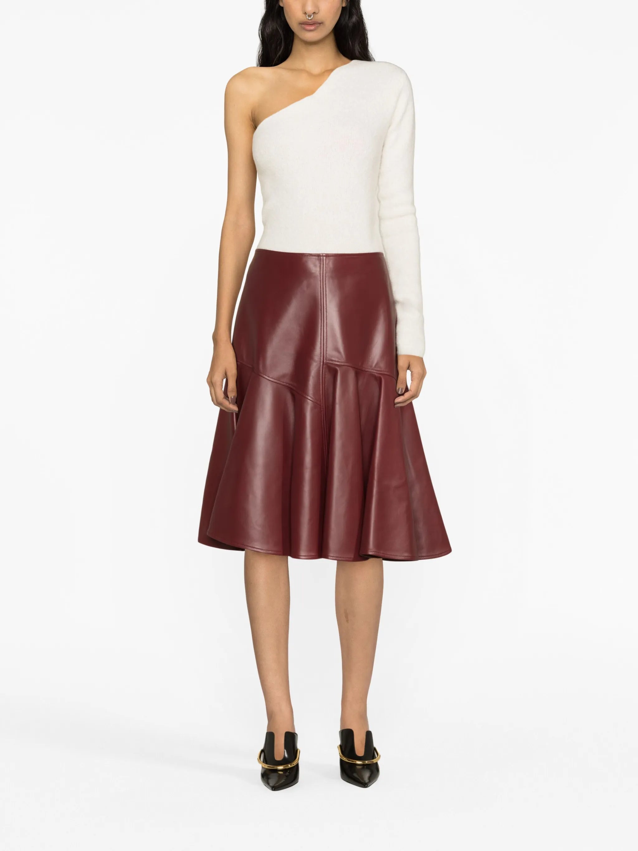leather midi skirt