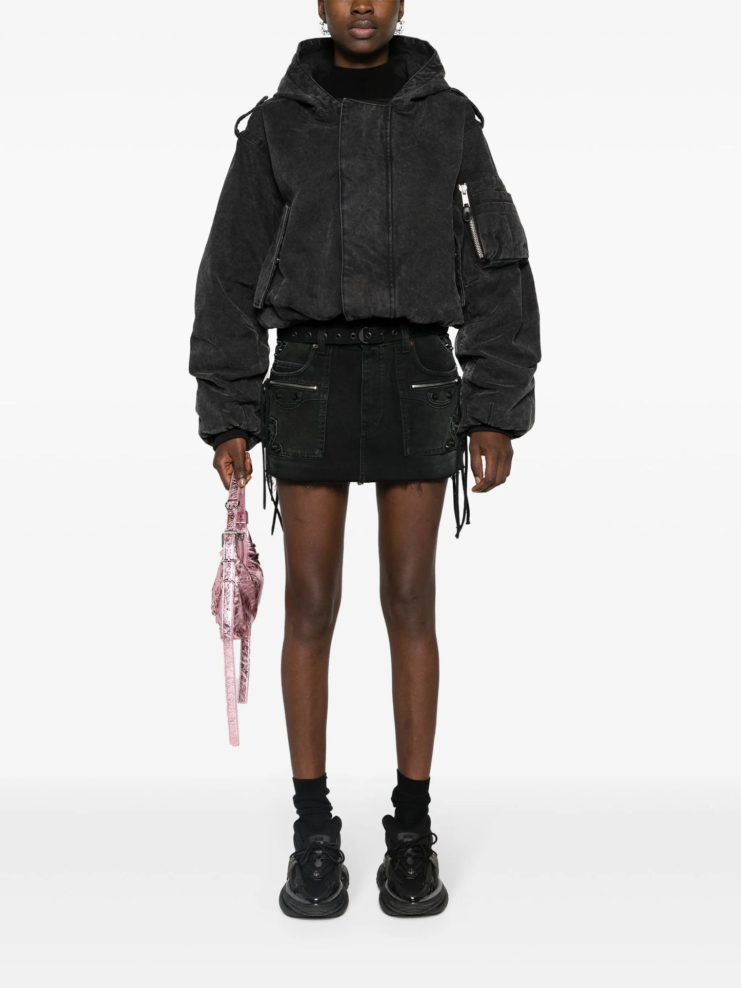 Cagole denim miniskirt