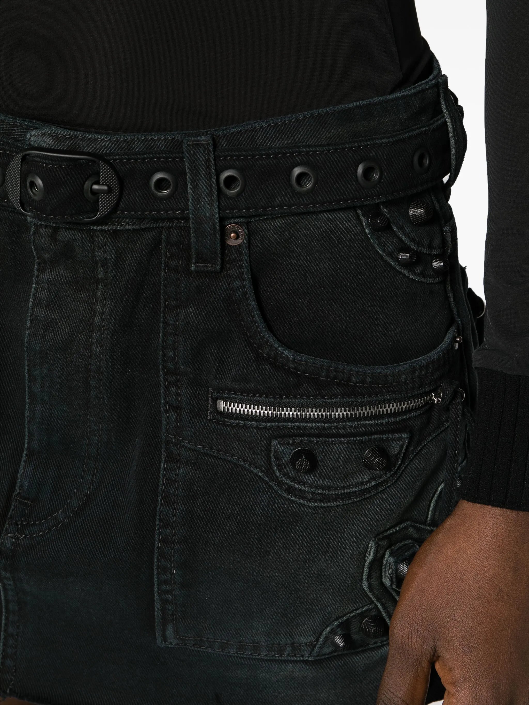 Cagole denim miniskirt