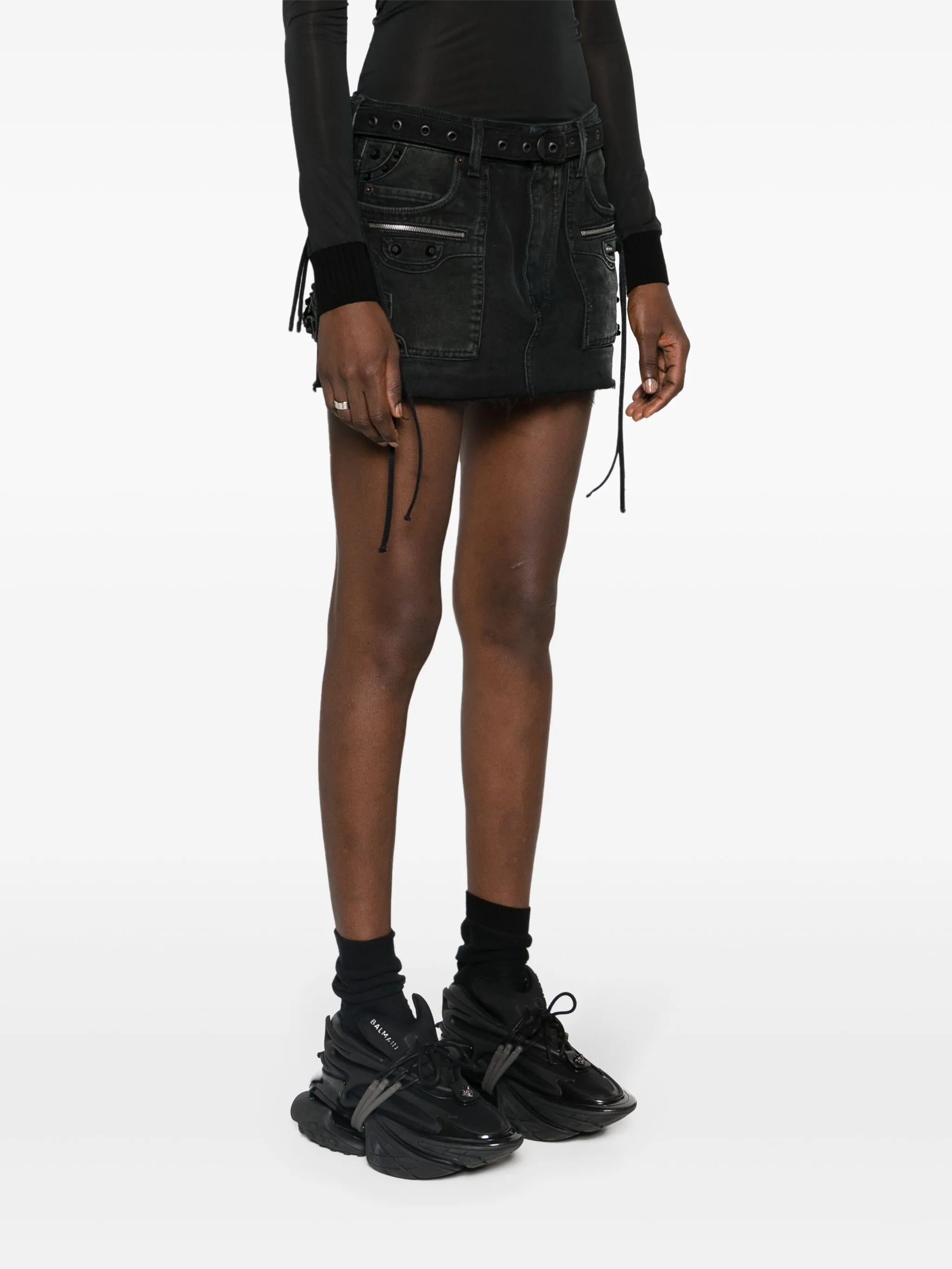 Cagole denim miniskirt