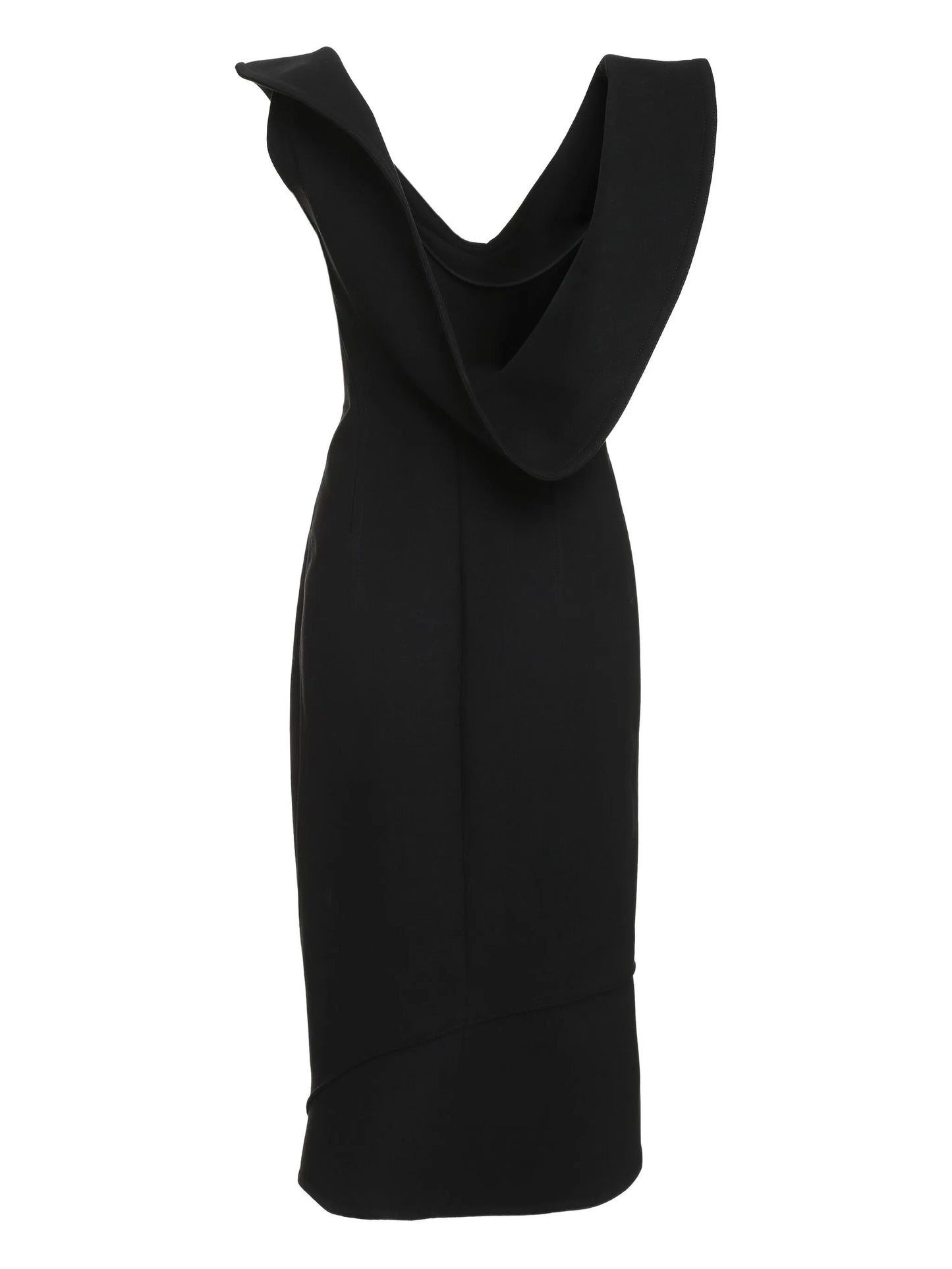 Structured gabardine-weave midi dress