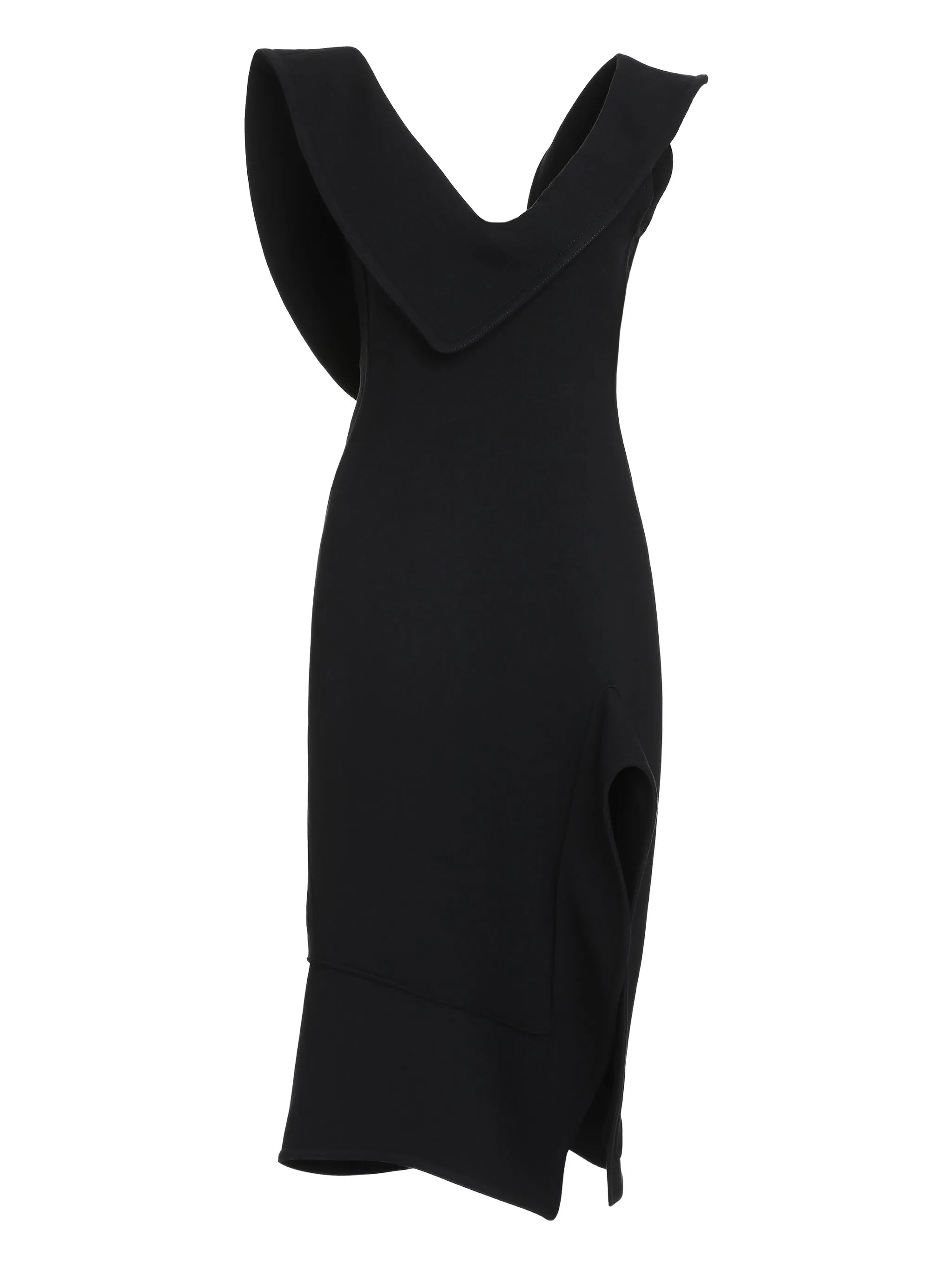 Structured gabardine-weave midi dress