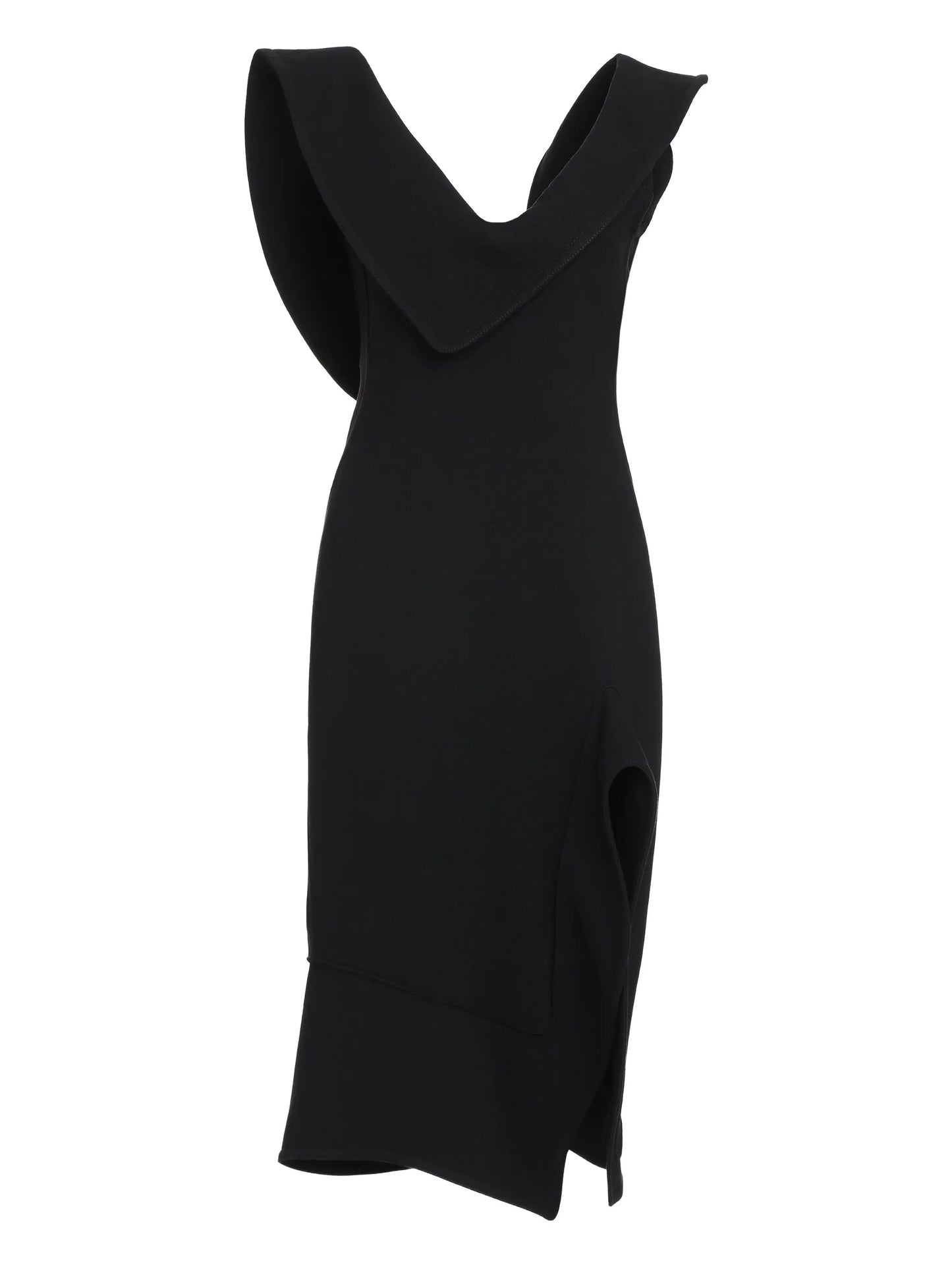 Structured gabardine-weave midi dress