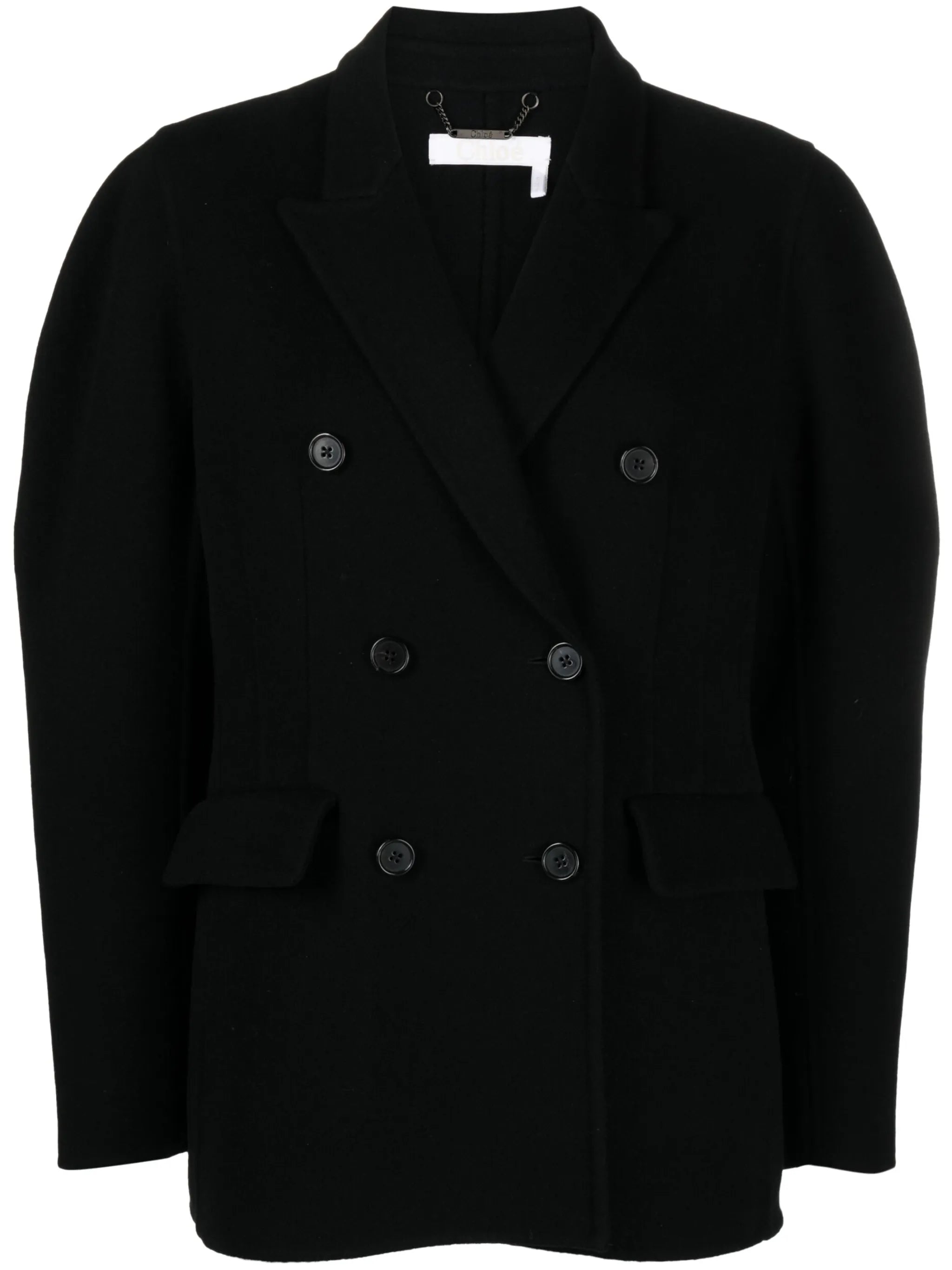 double-breasted wool-blend jacket