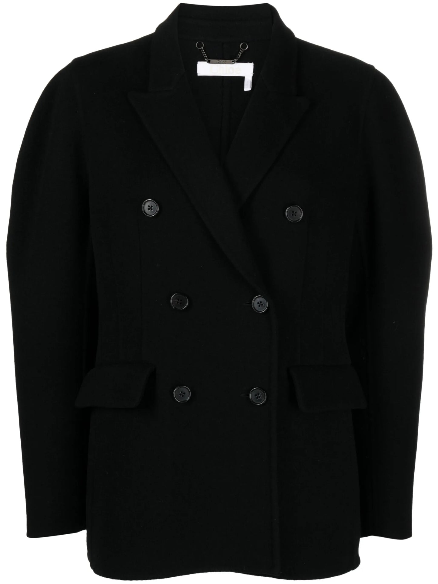 double-breasted wool-blend jacket