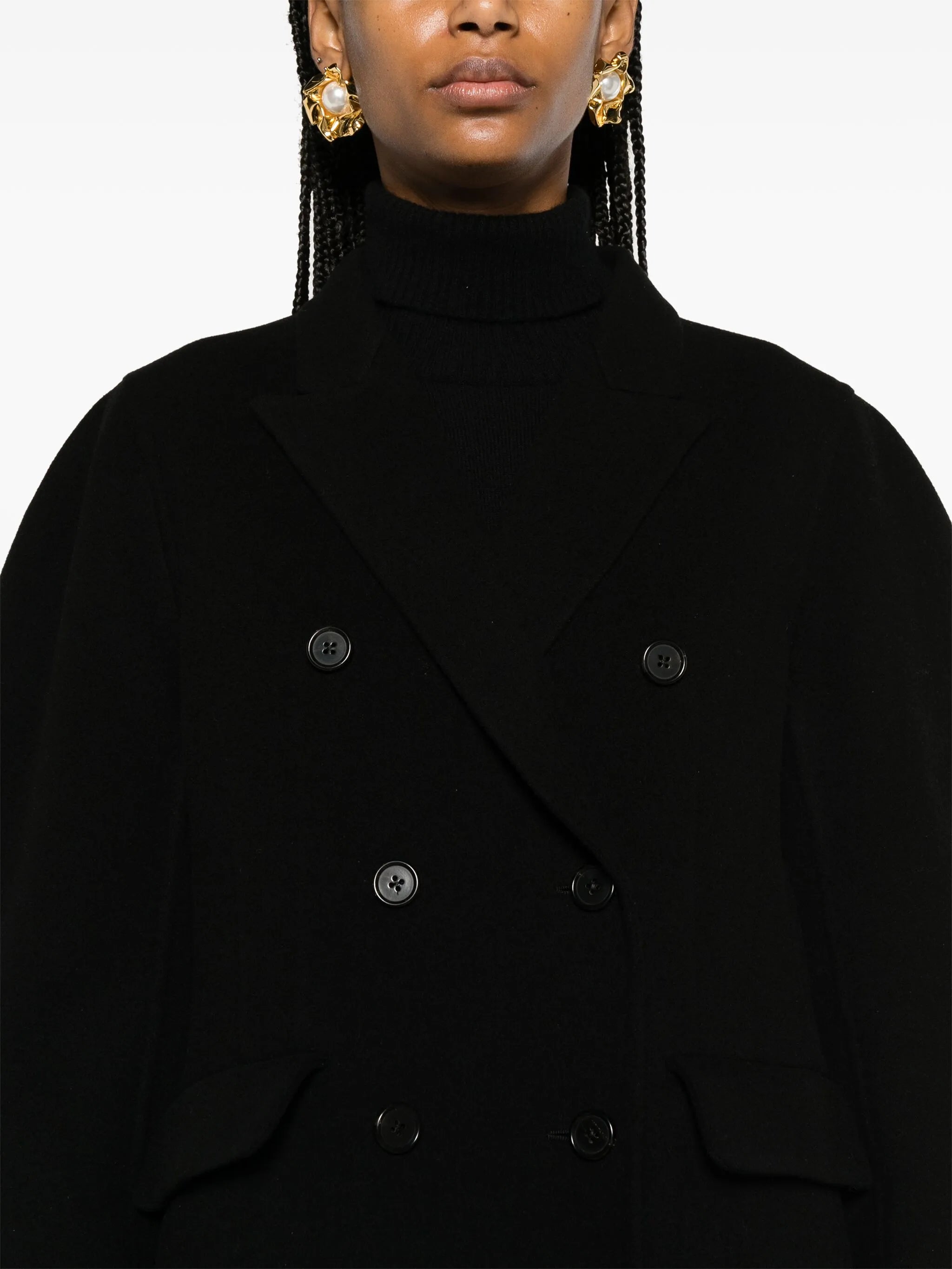 double-breasted wool-blend jacket