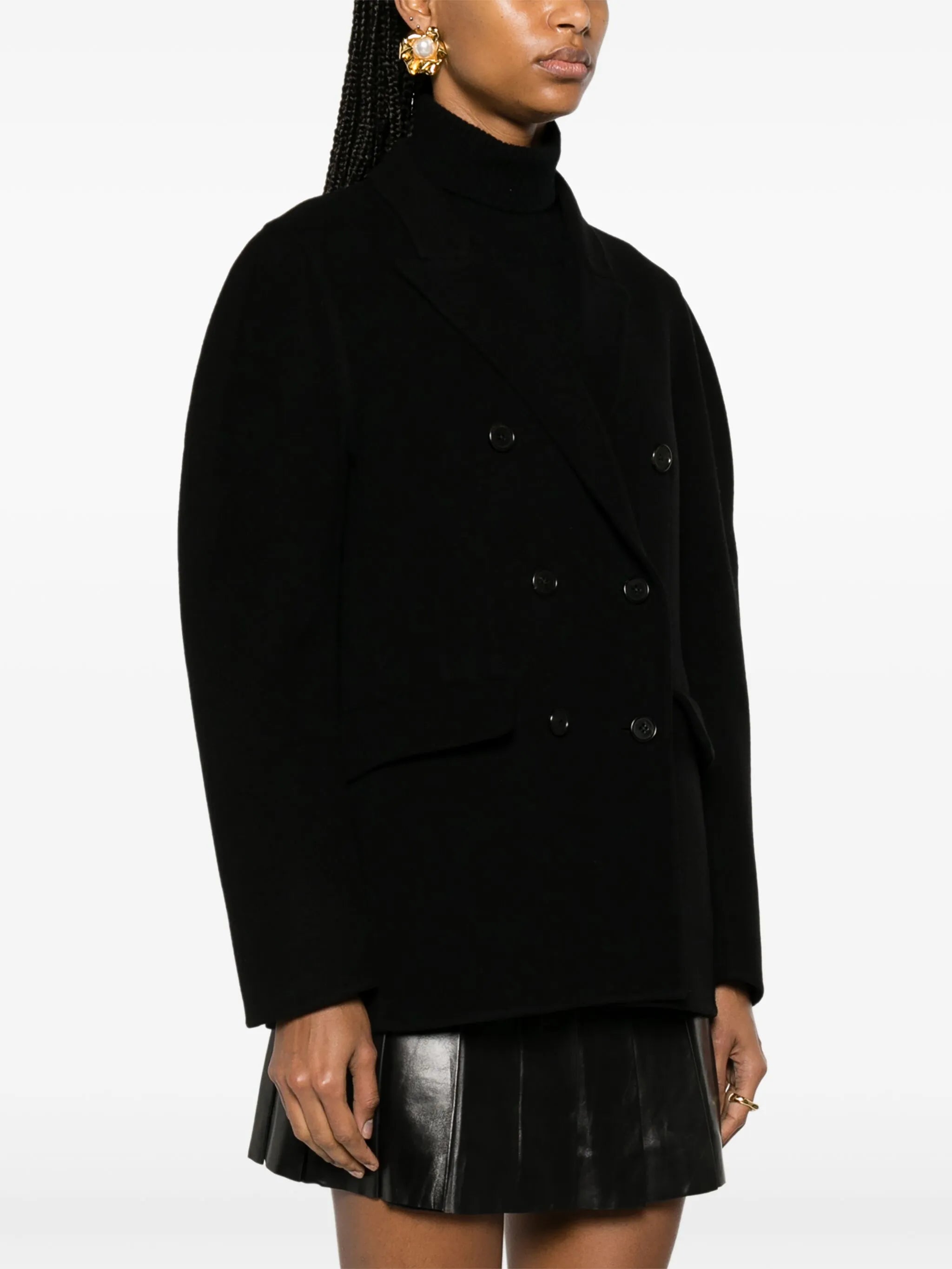 double-breasted wool-blend jacket