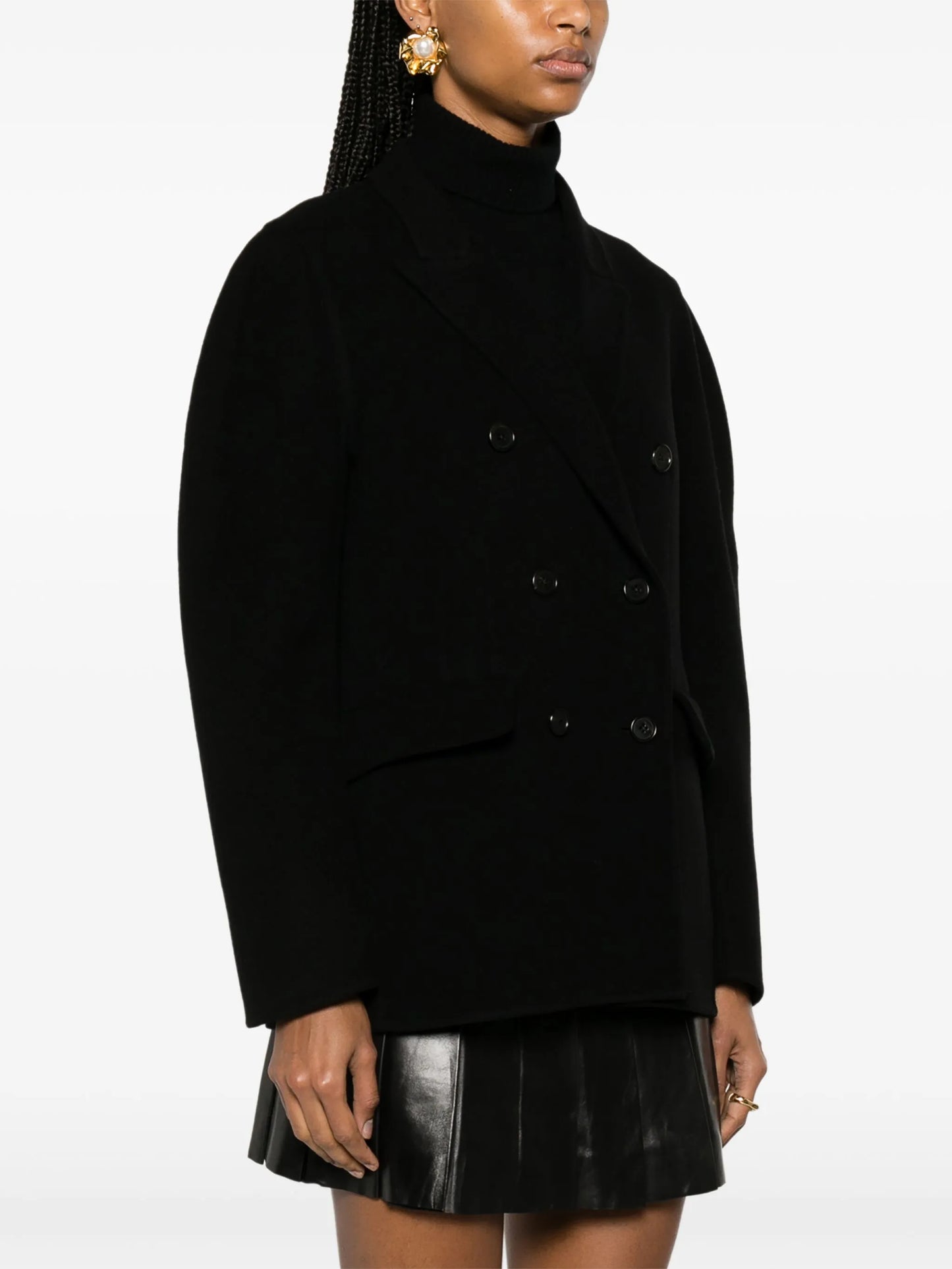 double-breasted wool-blend jacket