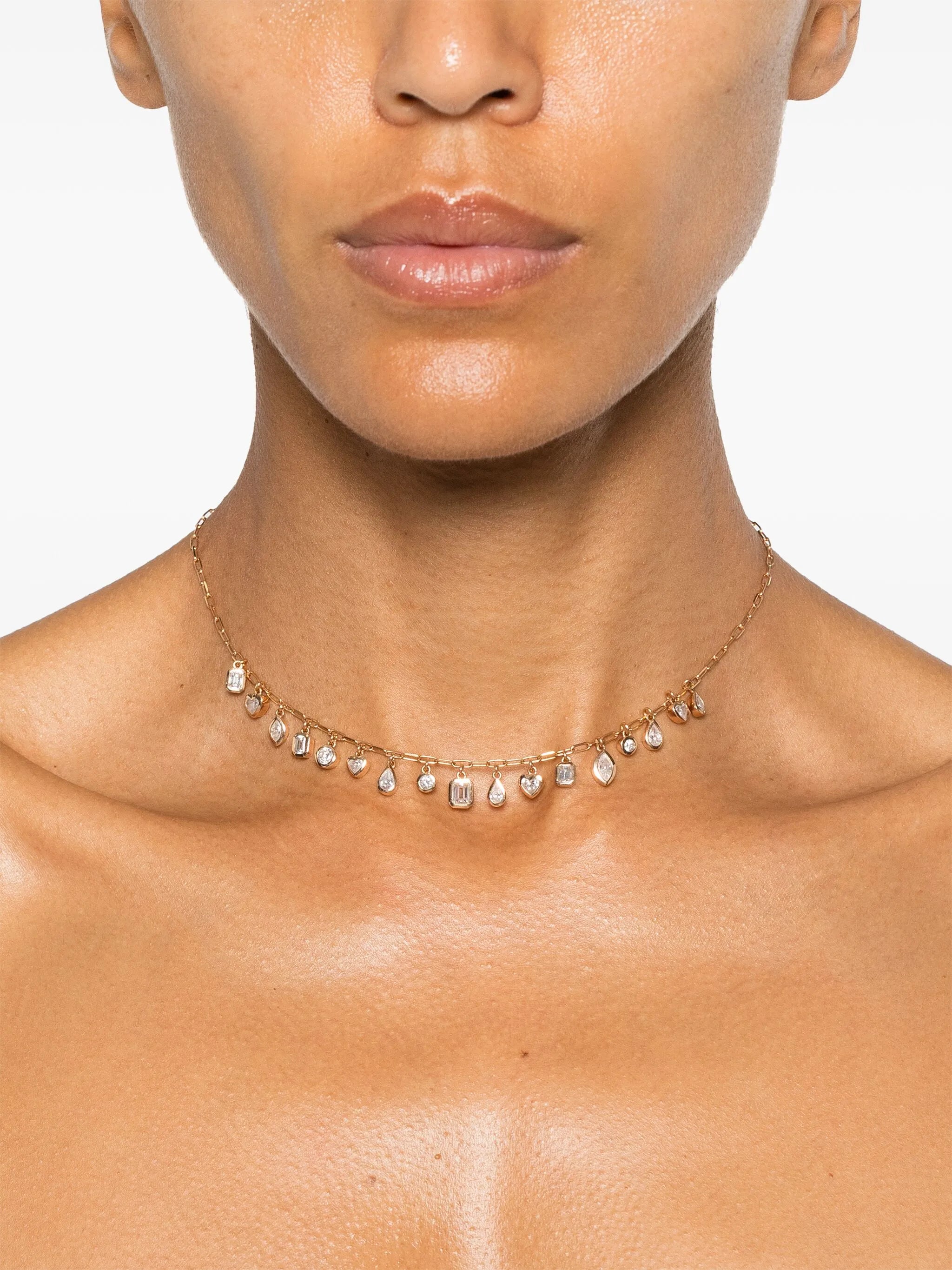 18kt rose gold diamond necklace