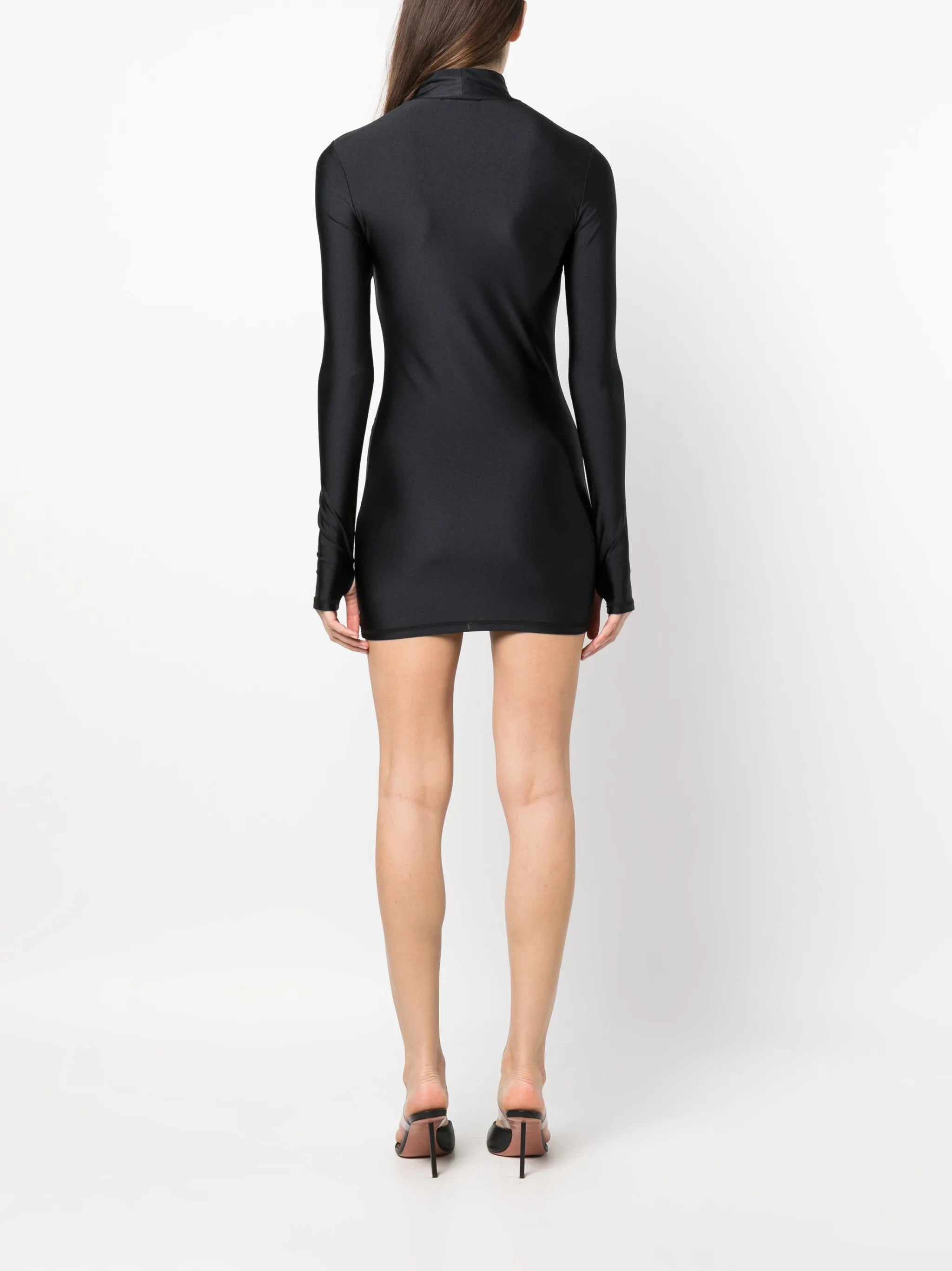 high-neck mini dress