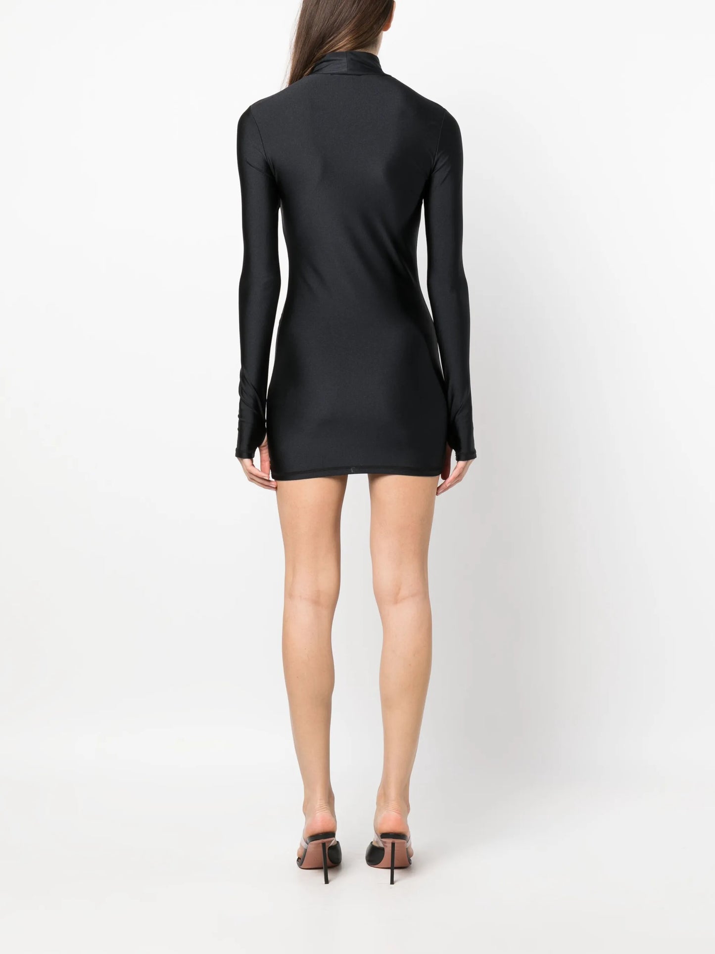 high-neck mini dress