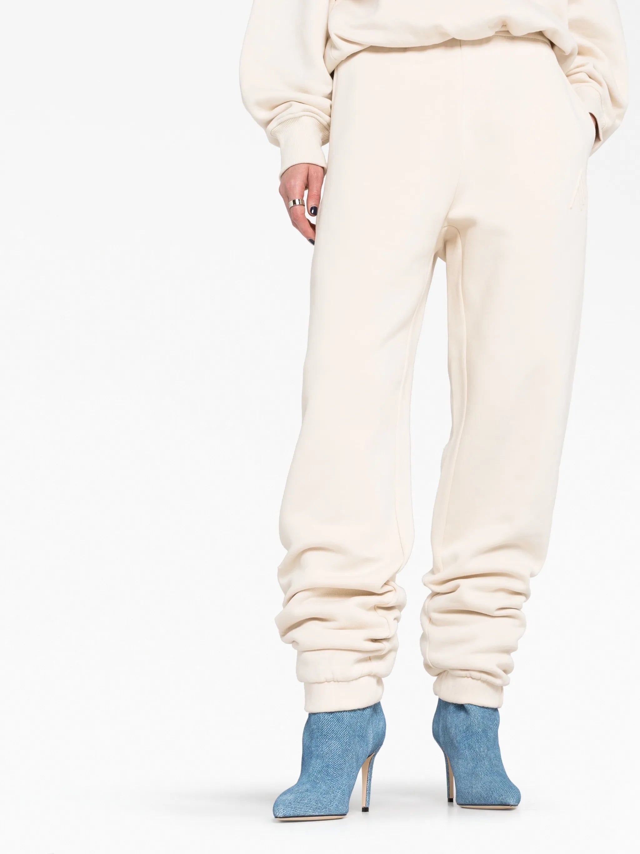 Penny logo-embossed cotton track pants