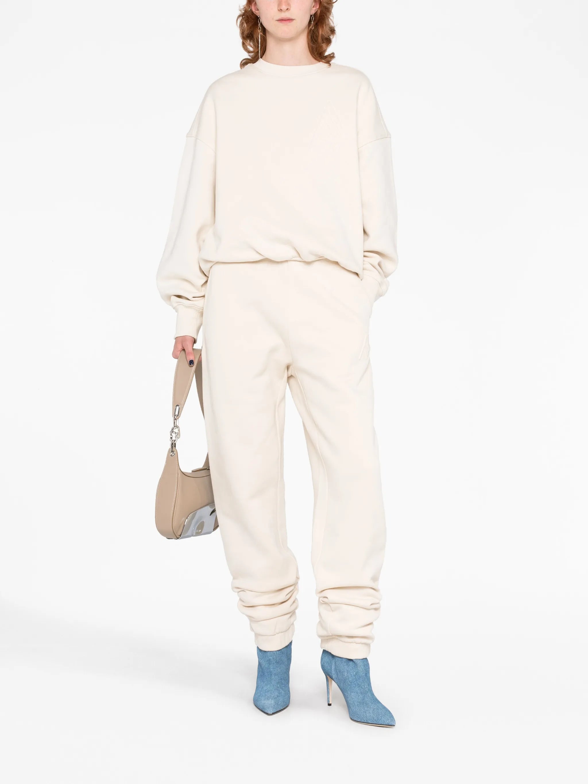 Penny logo-embossed cotton track pants