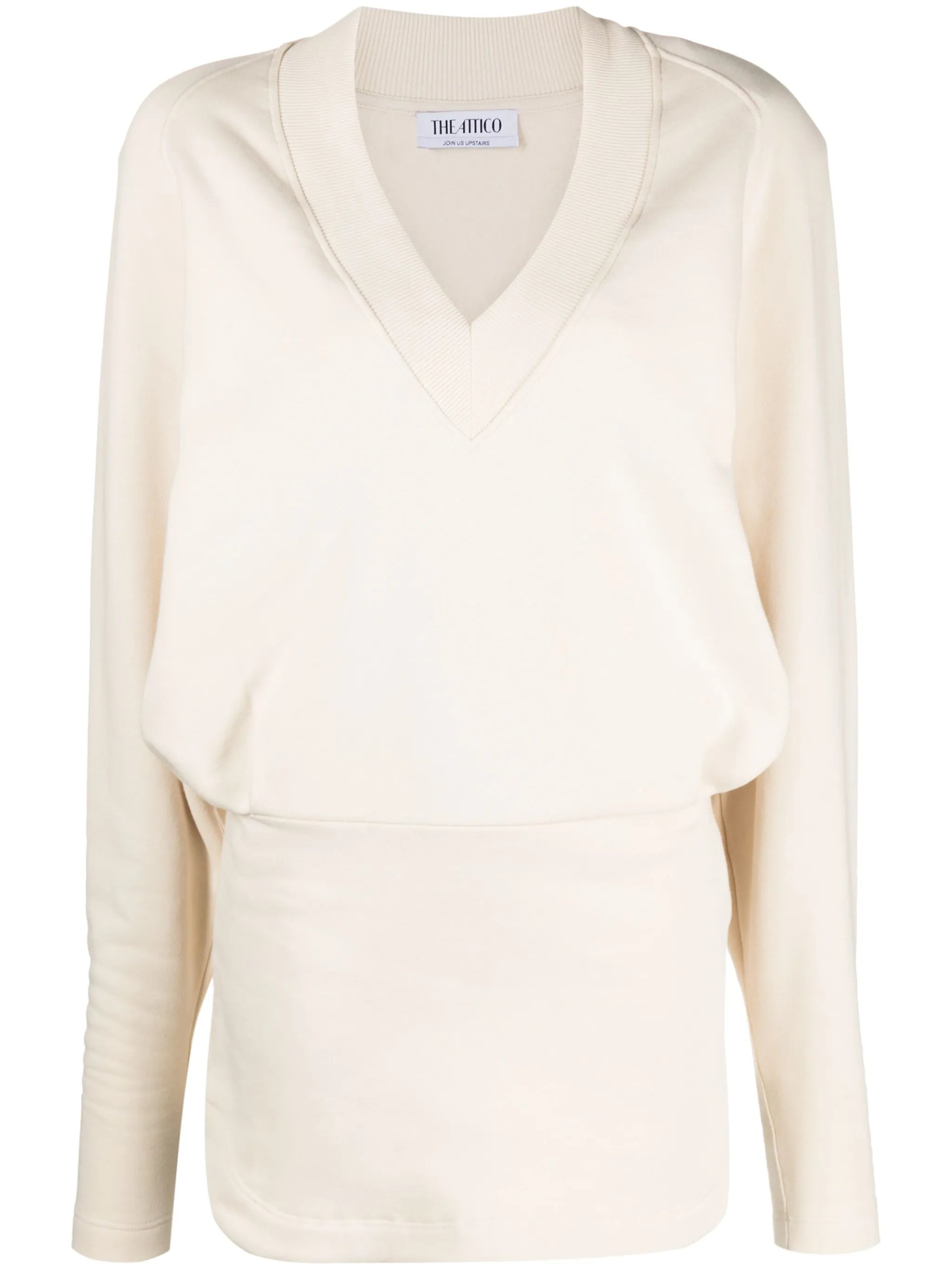 V-neck cotton minidress
