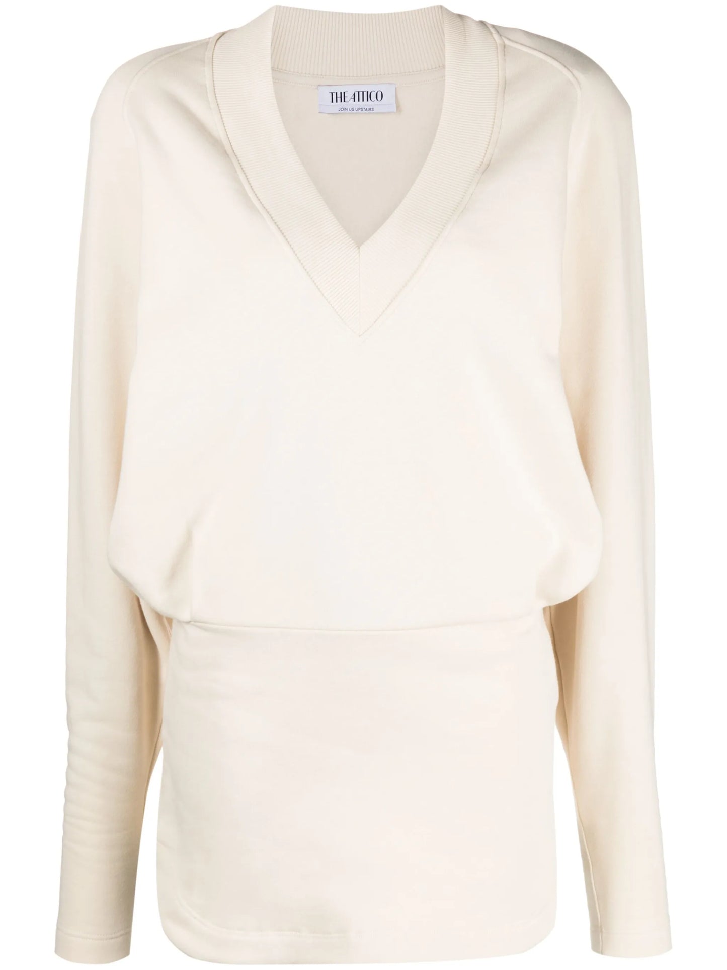 V-neck cotton minidress