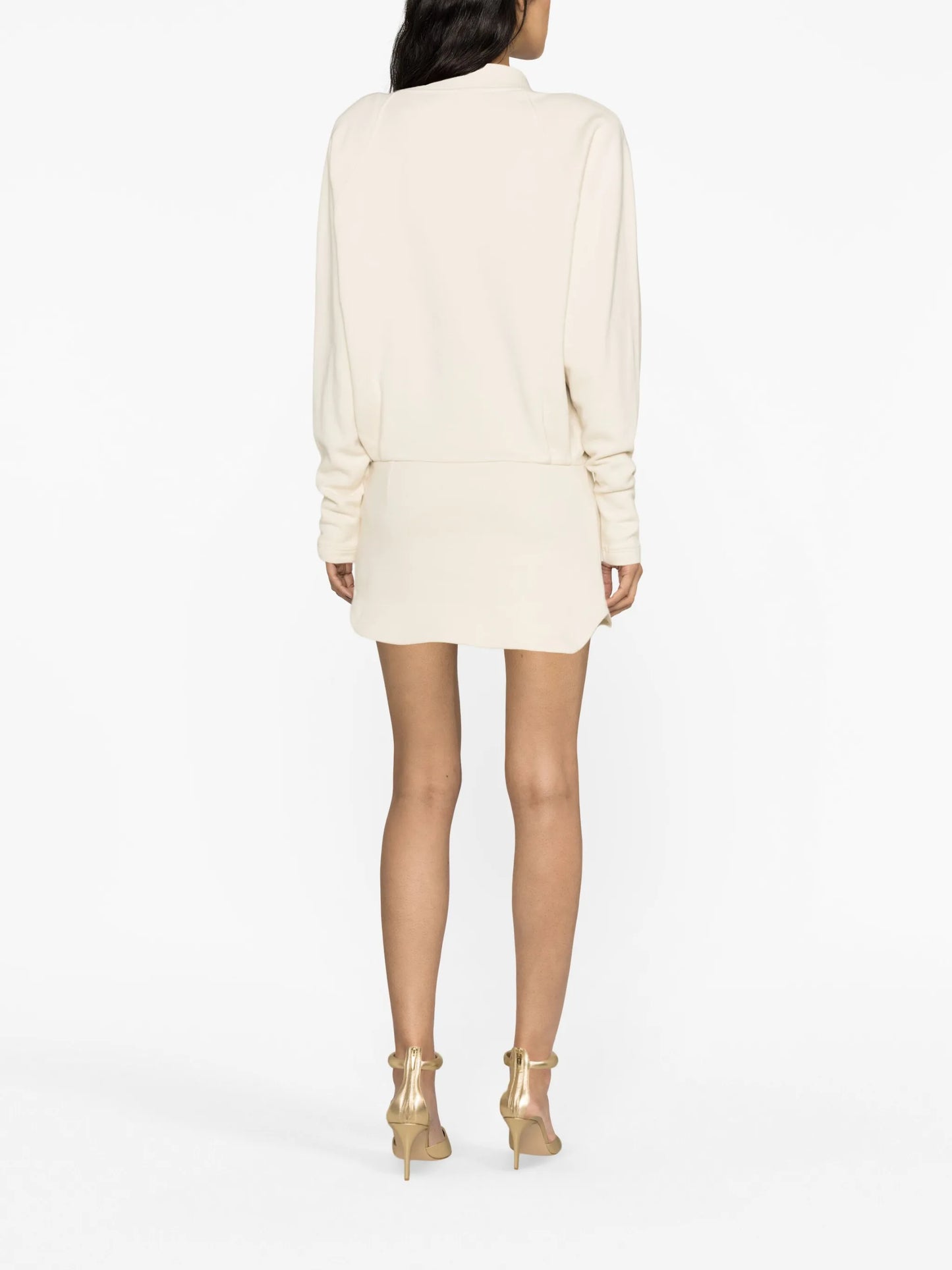 V-neck cotton minidress