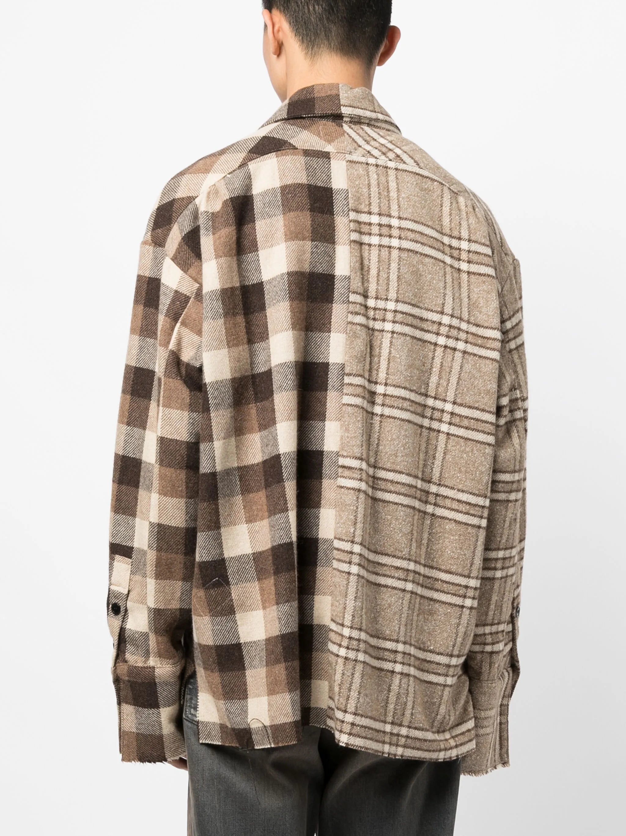 mix-print long-sleeve shirt