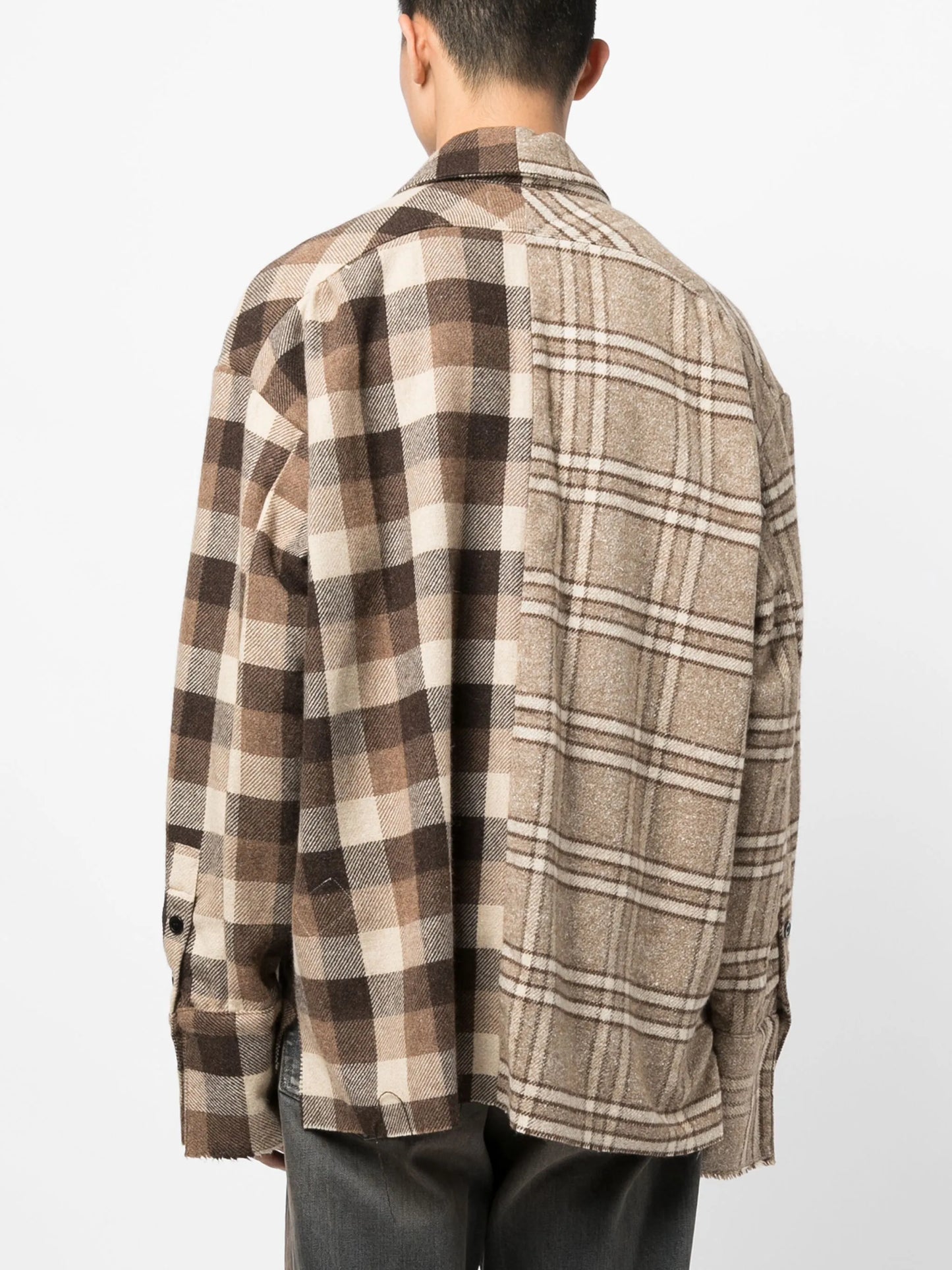 mix-print long-sleeve shirt