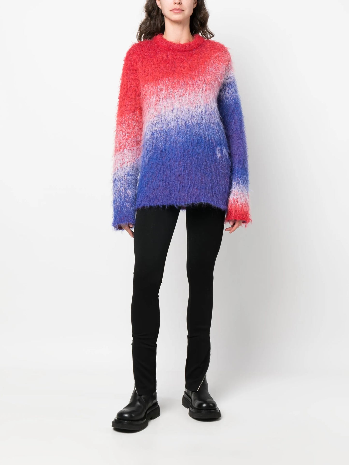 ombré-effect mohair-blend jumper