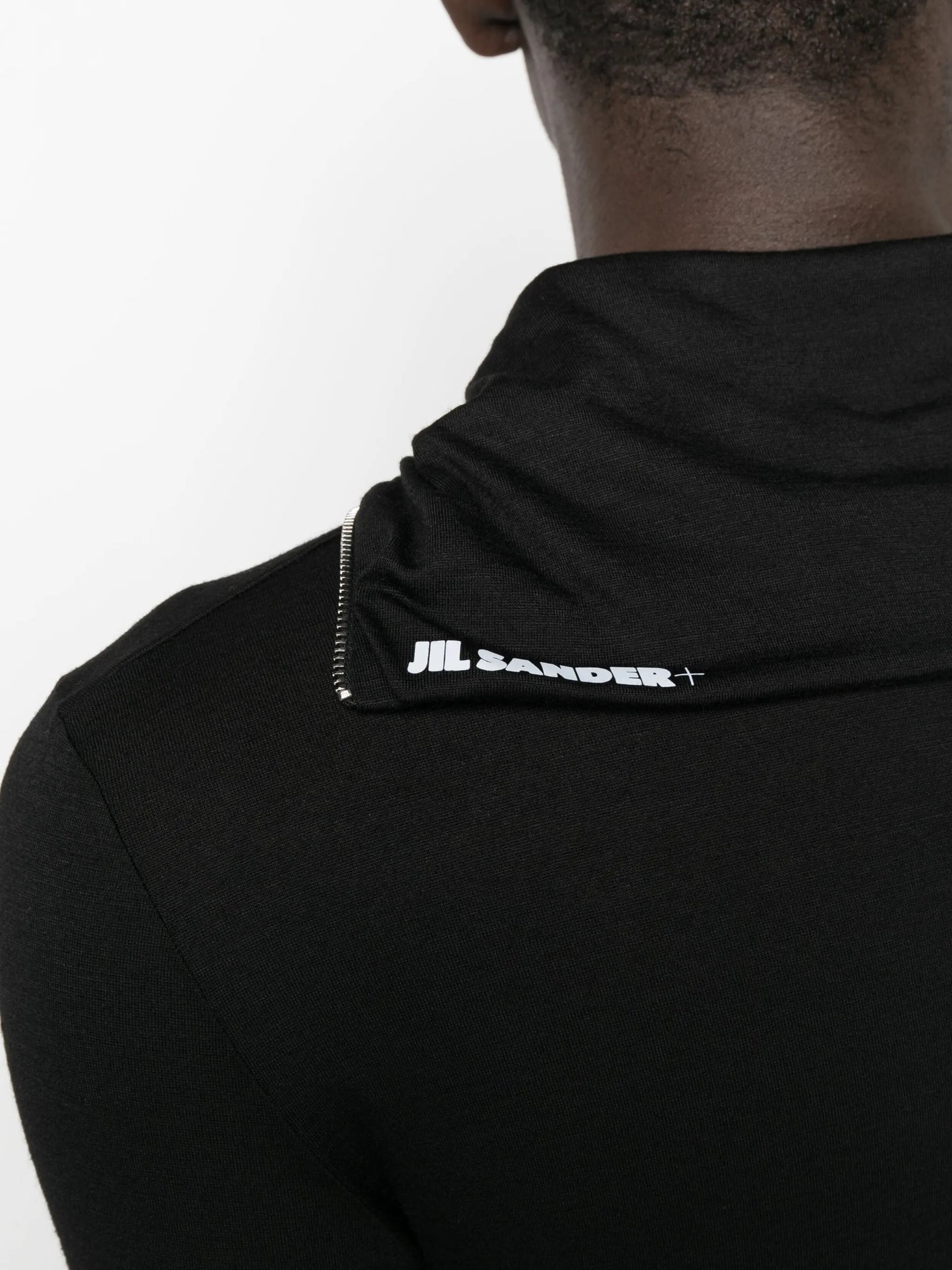 logo-print zip-detail T-shirt