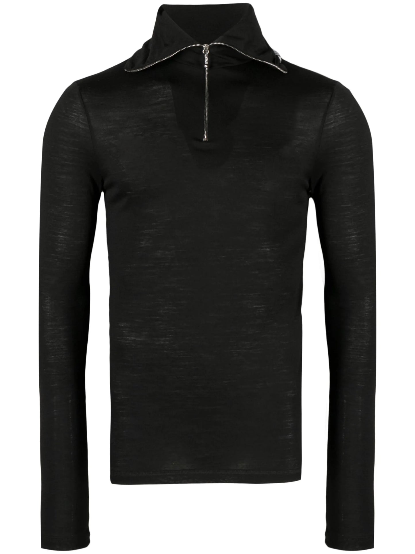 logo-print zip-detail T-shirt