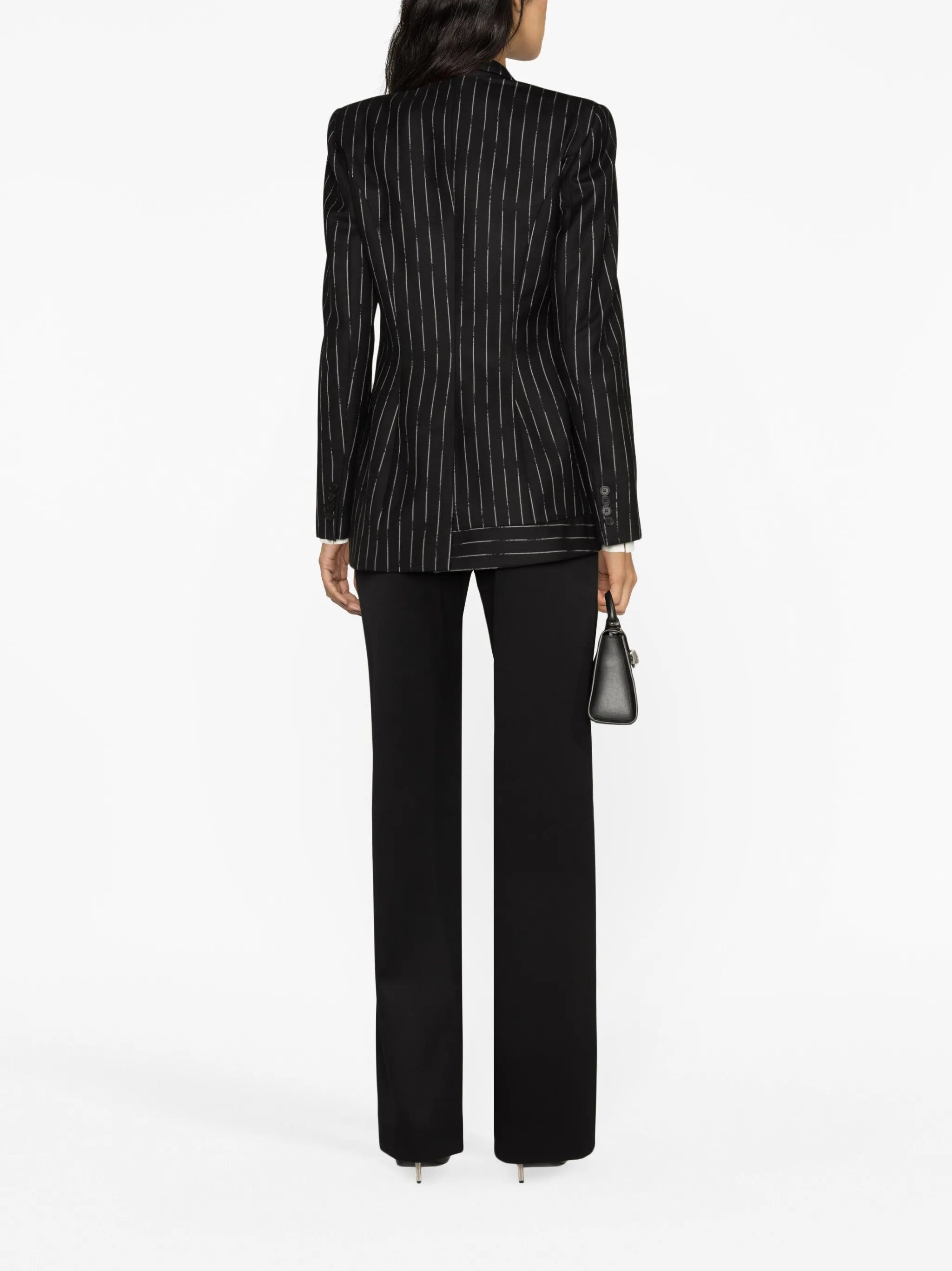 pinstripe asymmetrical wool blazer