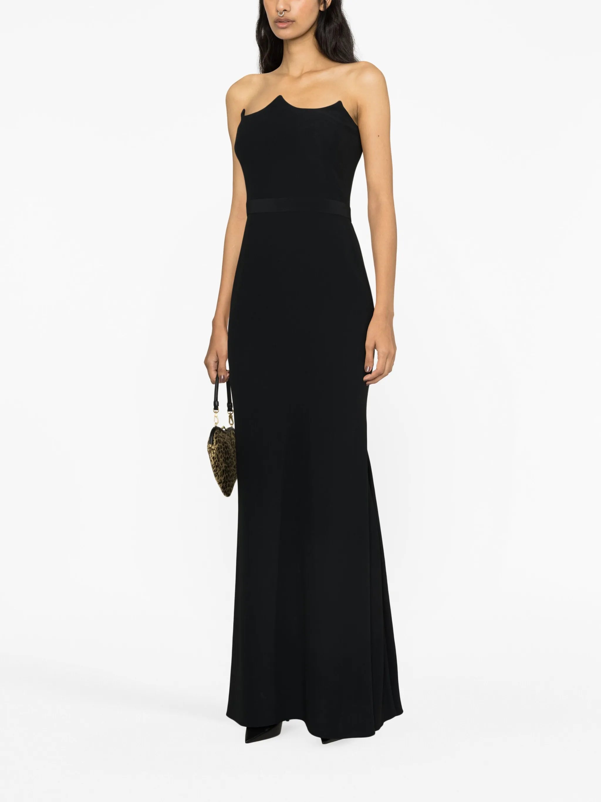 Peak Corset crepe dress