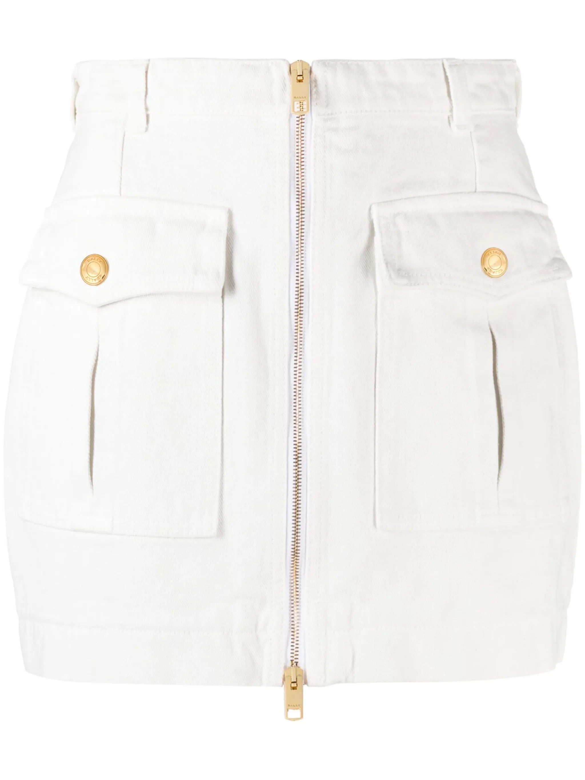 zip-up organic cotton miniskirt