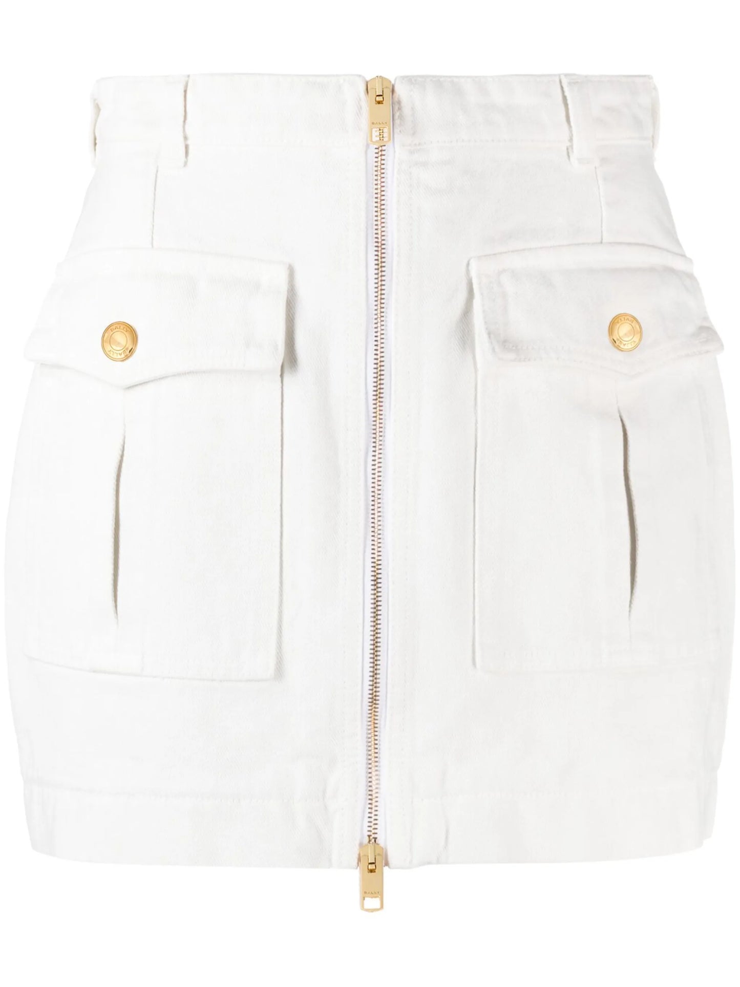 zip-up organic cotton miniskirt